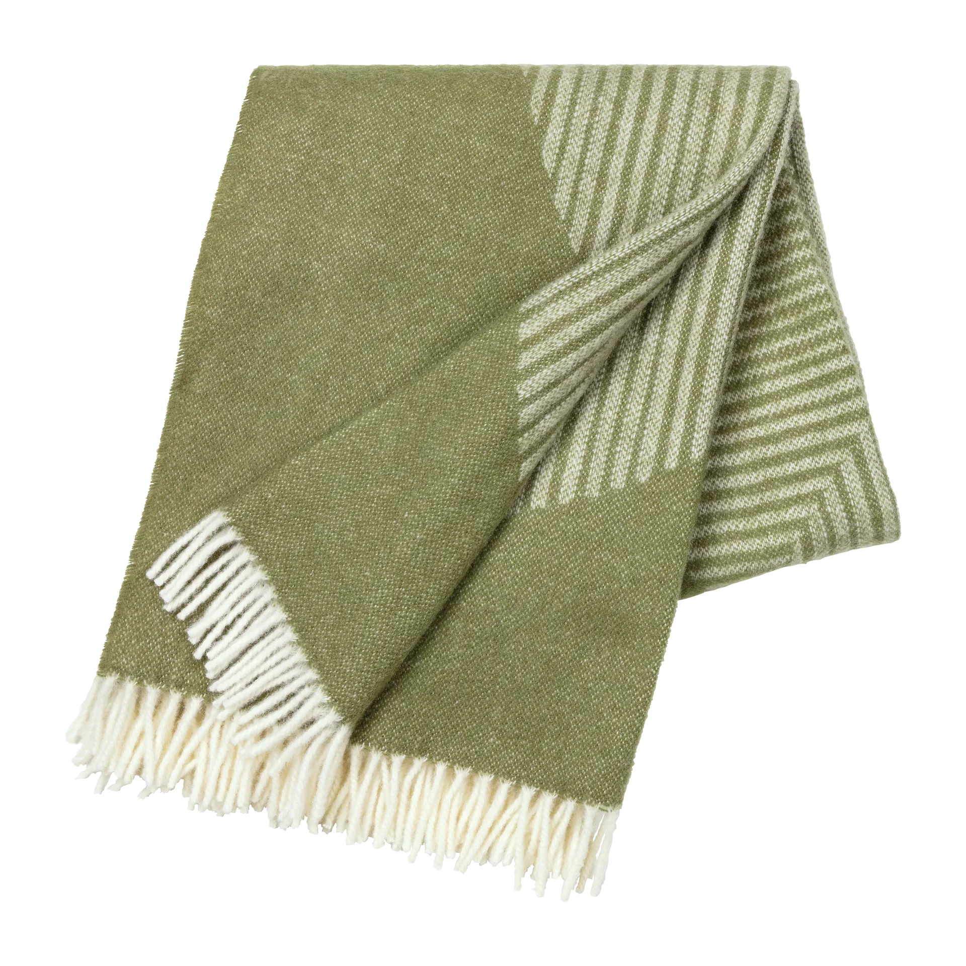 Circles wollen plaid 130x185 cm, Groen NJRD