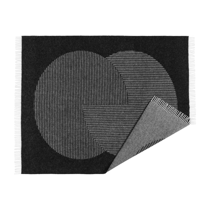 Circles wollen plaid 130x185 cm, Zwart NJRD