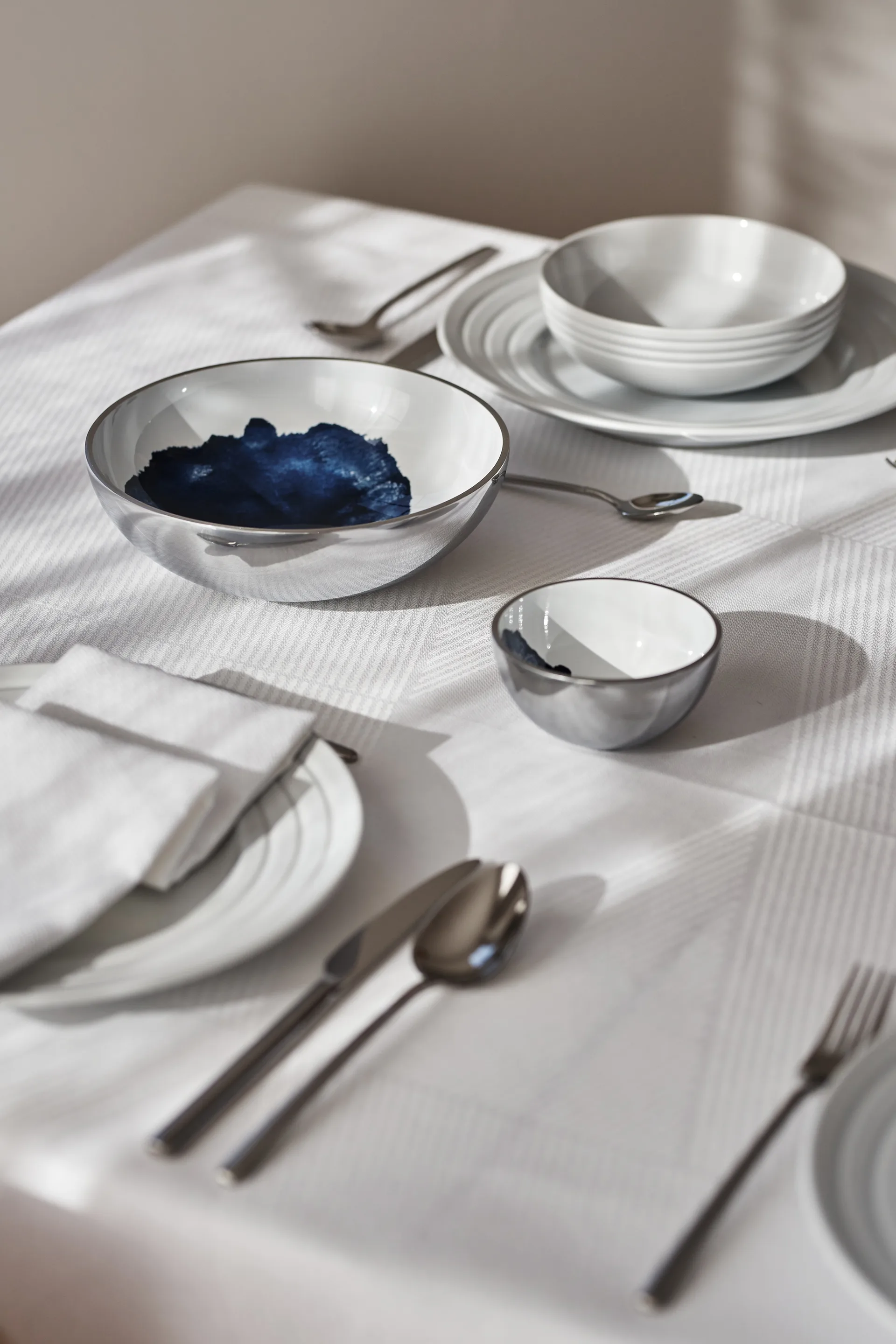 Geometric tafelkleed 147x250 cm, Wit NJRD