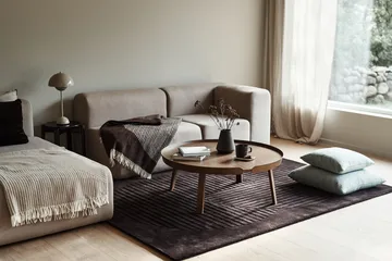 Levels Circles wollen vloerkleed - Bruin, 170x240 cm - NJRD