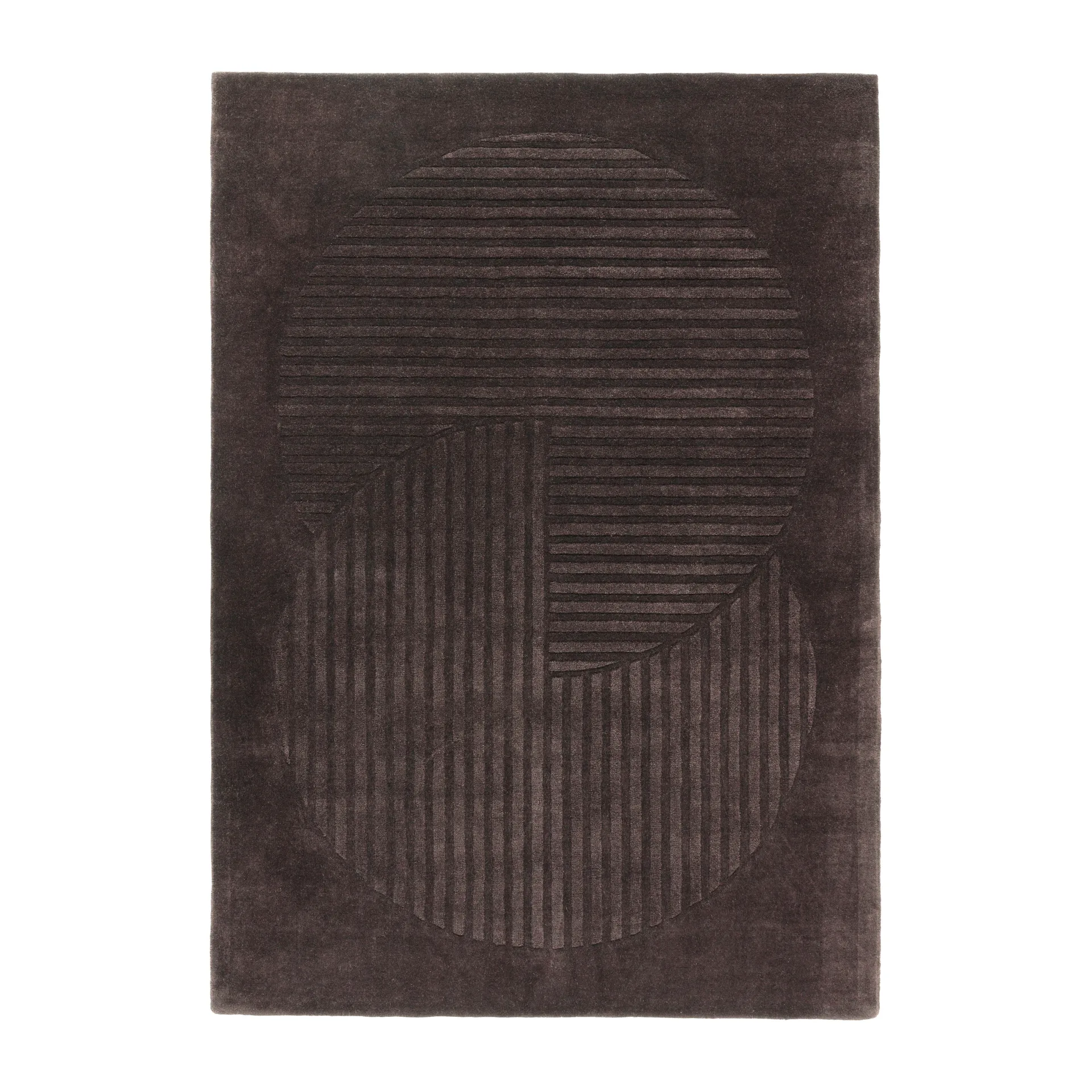 Levels Circles wollen vloerkleed, Bruin, 200x300 cm NJRD