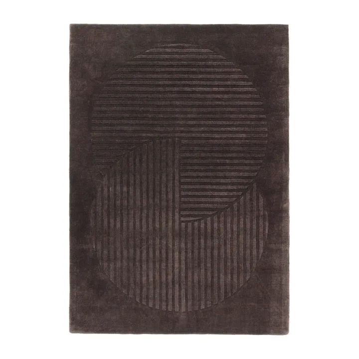 Levels Circles wollen vloerkleed - Bruin, 200x300 cm - NJRD