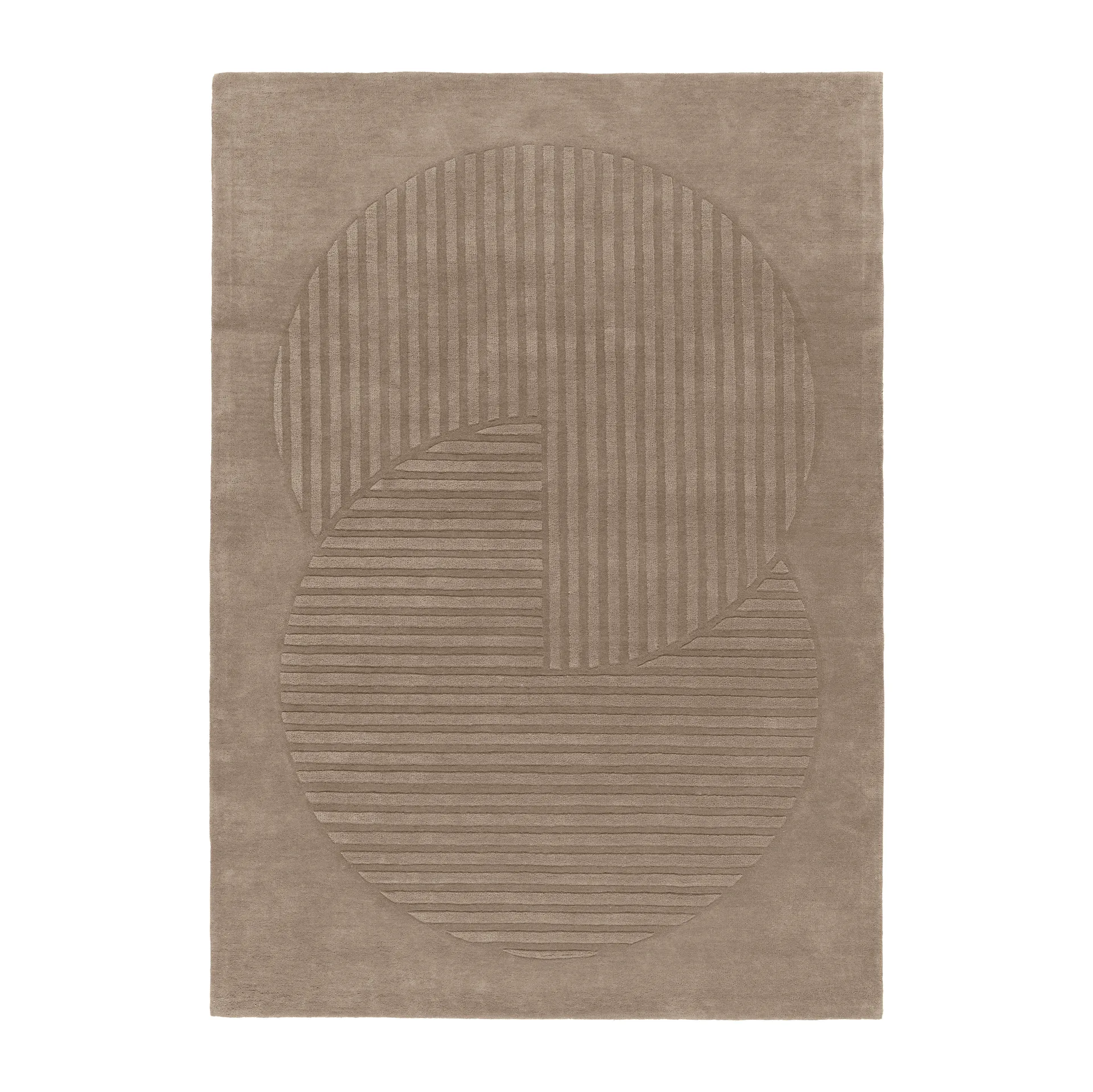 Levels Circles wollen vloerkleed, Mol, 200x300 cm NJRD
