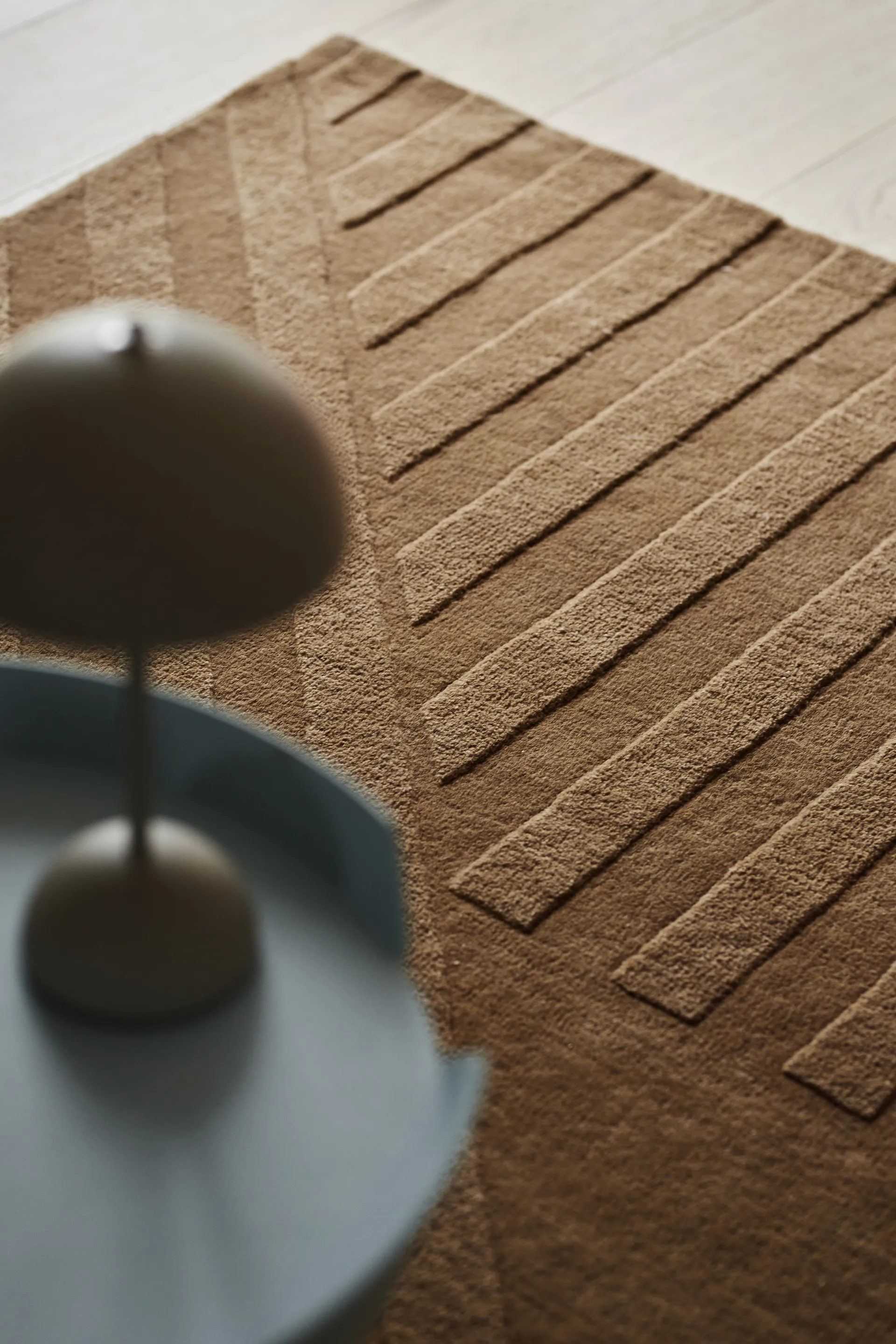 Levels Stripes wollen vloerkleed, Beige, 170x240 cm NJRD