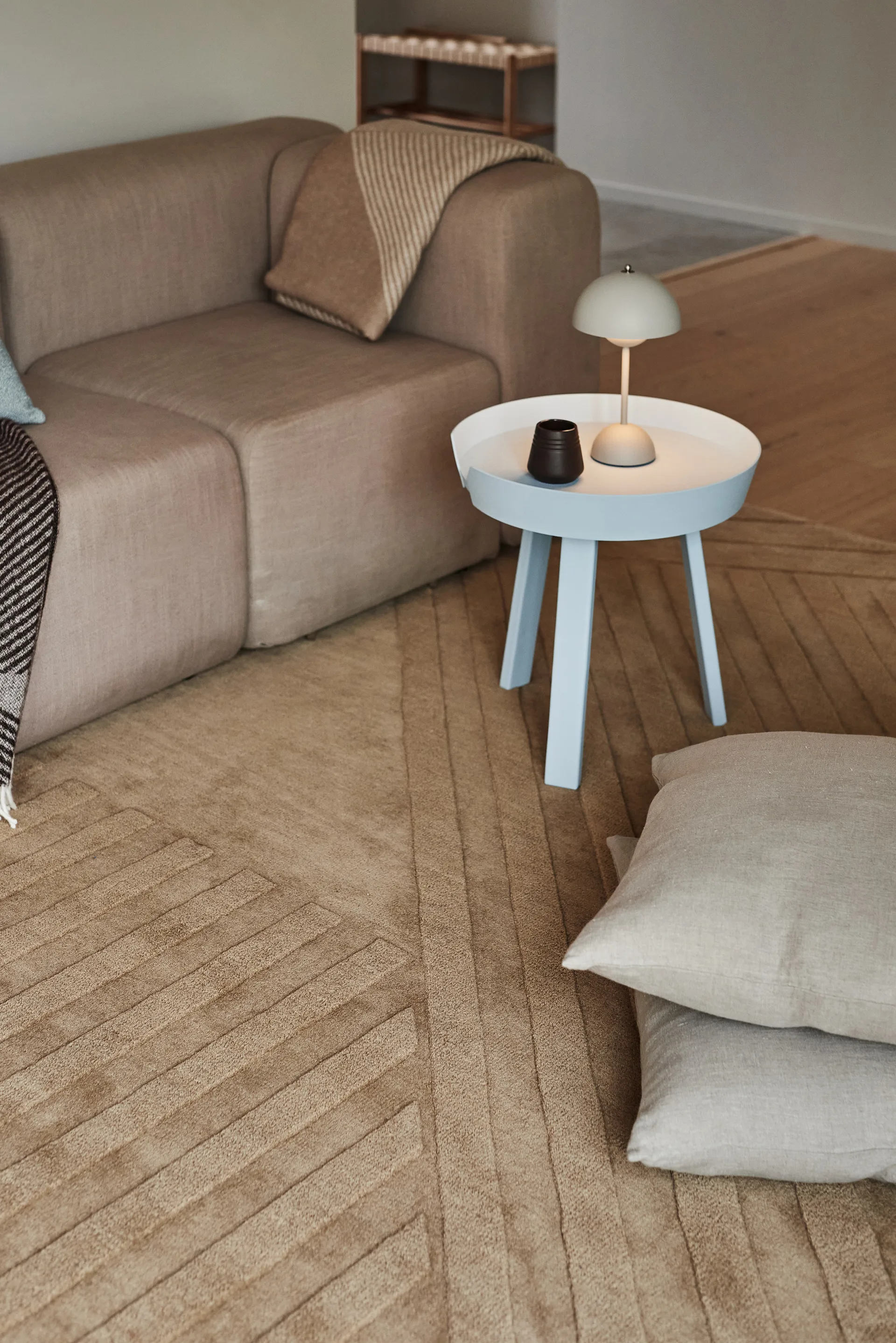 Levels Stripes wollen vloerkleed, Beige, 200x300 cm NJRD
