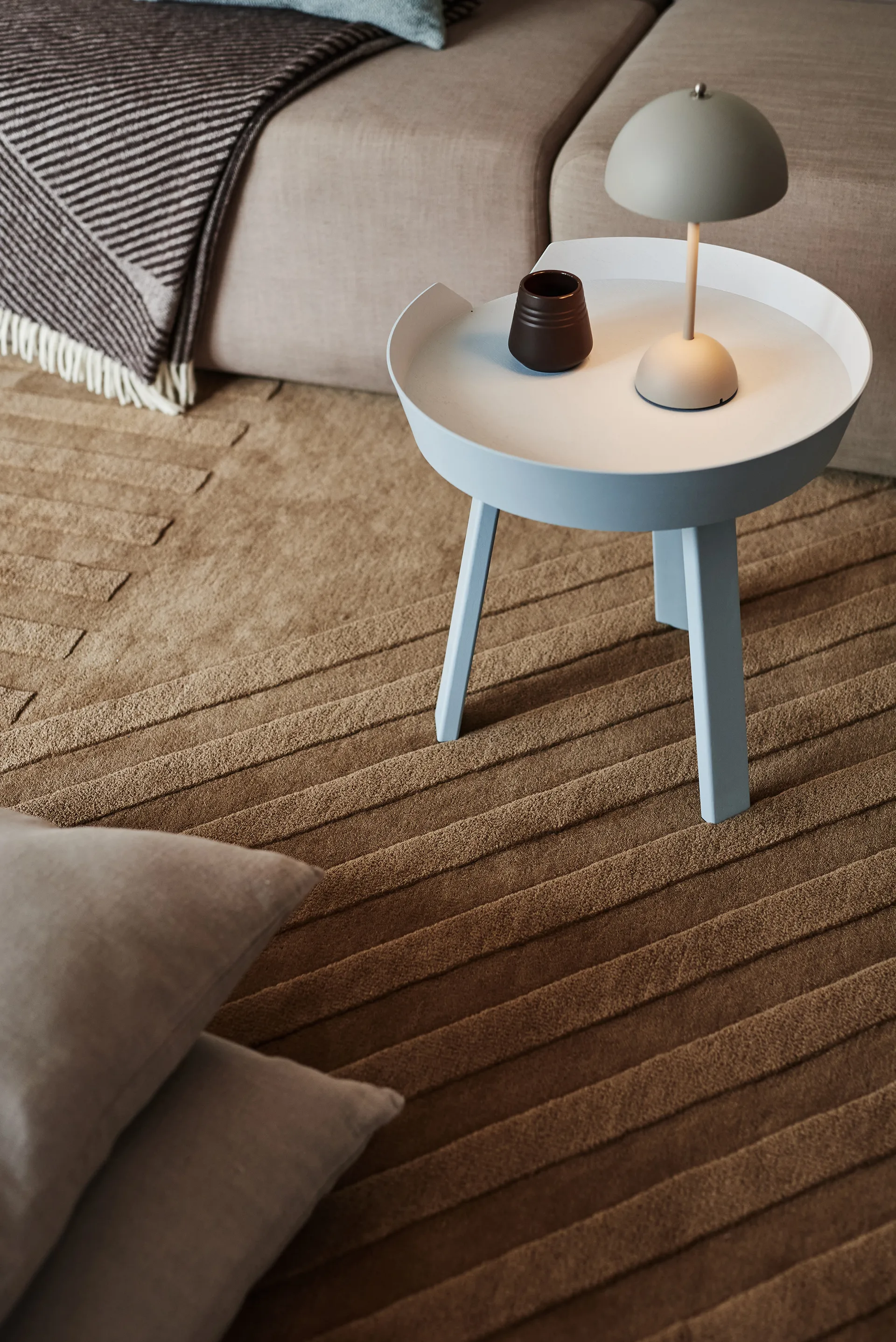 Levels Stripes wollen vloerkleed, Beige, 200x300 cm NJRD