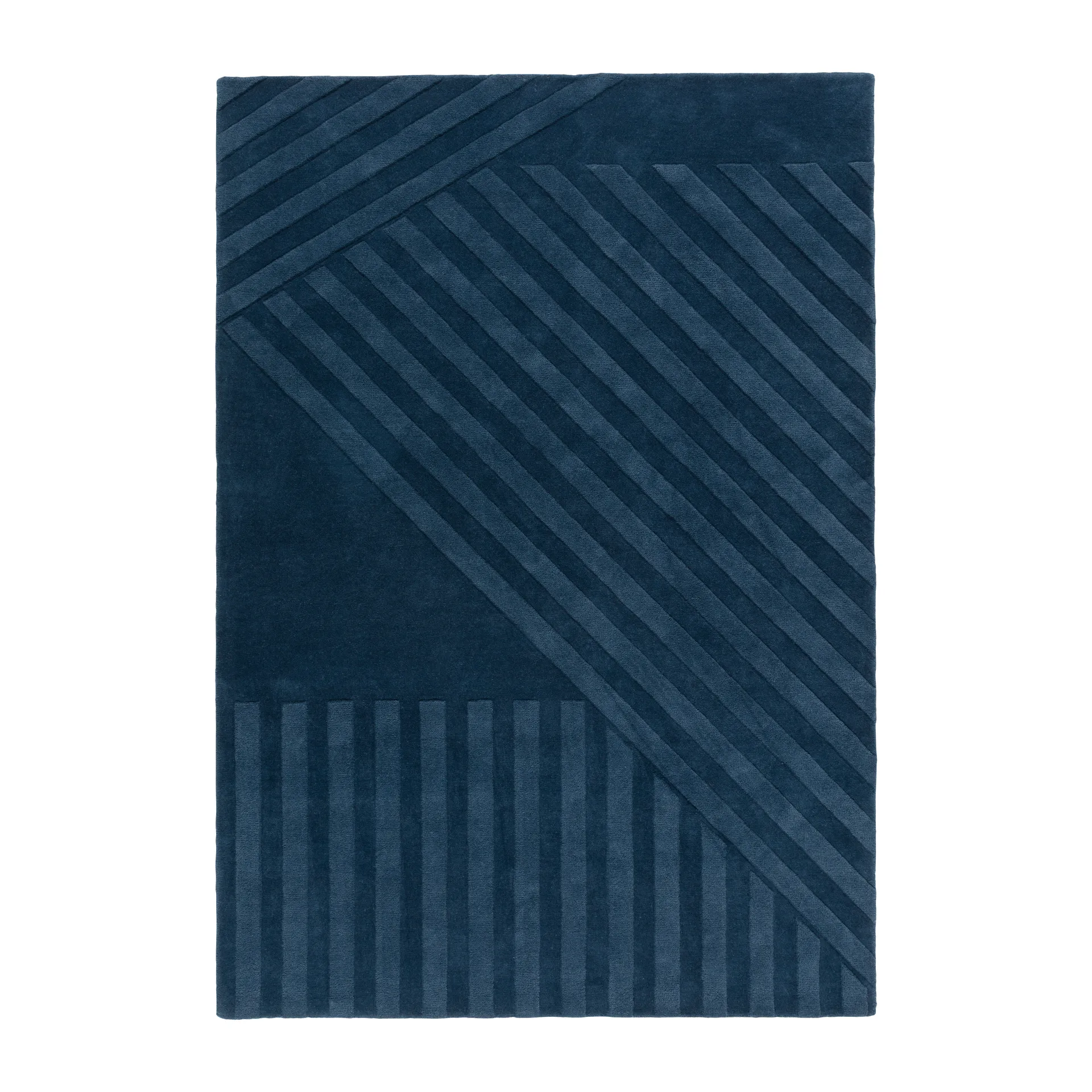 Levels Stripes wollen vloerkleed, Blauw, 200x300 cm NJRD