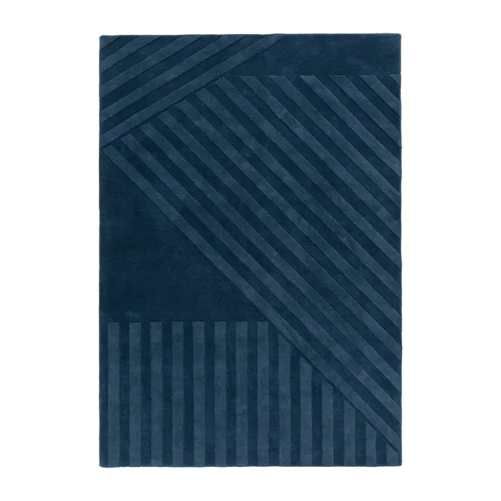 Levels Stripes wollen vloerkleed - Blauw, 200x300 cm - NJRD