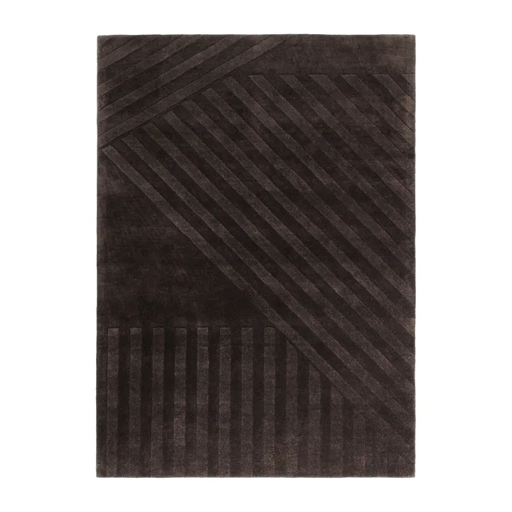 Levels Stripes wollen vloerkleed - Bruin, 170x240 cm - NJRD