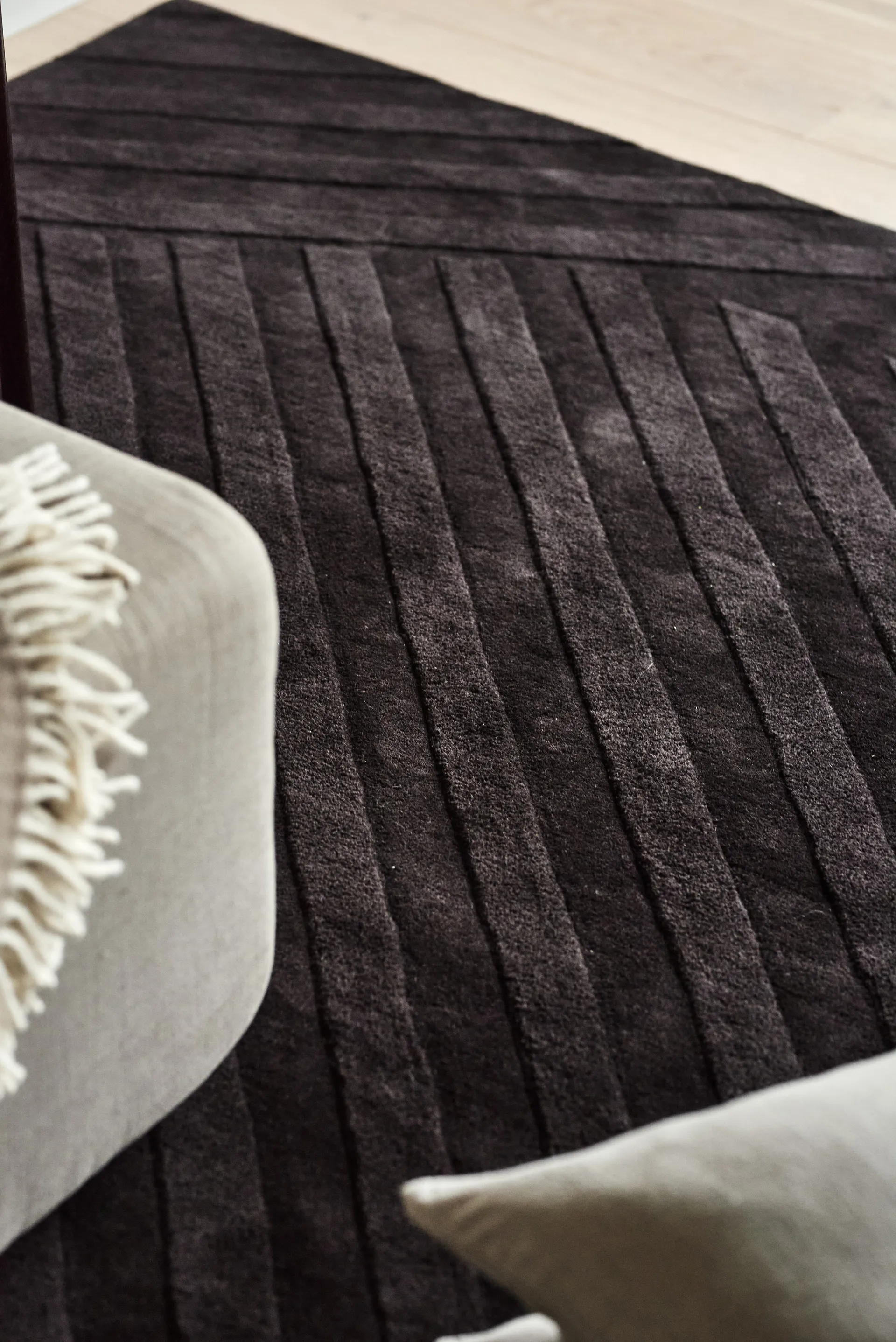 Levels Stripes wollen vloerkleed, Bruin, 200x300 cm NJRD