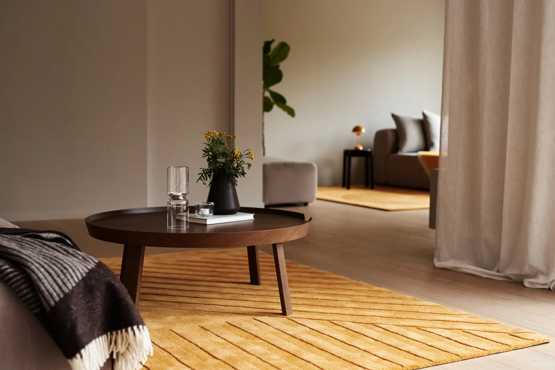 Levels Stripes wollen vloerkleed, Geel, 170x240 cm NJRD