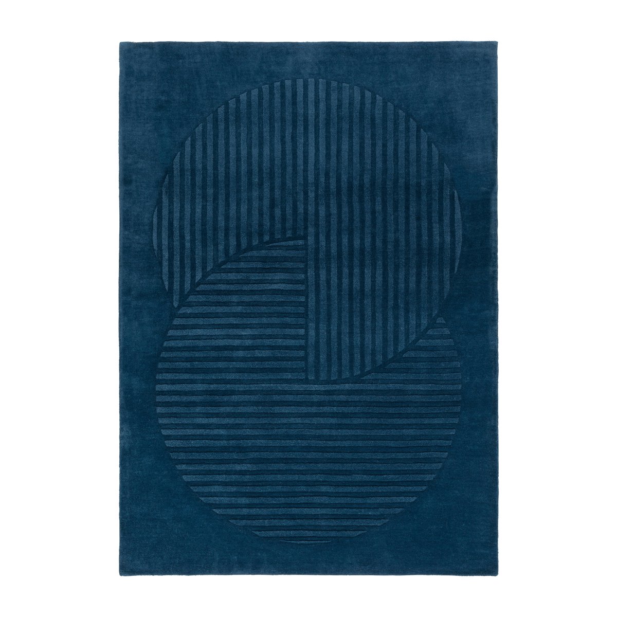 NJRD Levels wollen vloerkleed circles blauw 200x300 cm