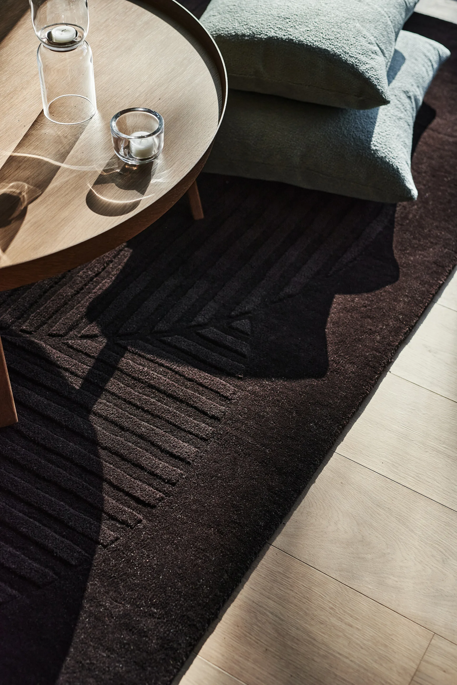 Levels wollen vloerkleed circles bruin, 170x240 cm NJRD