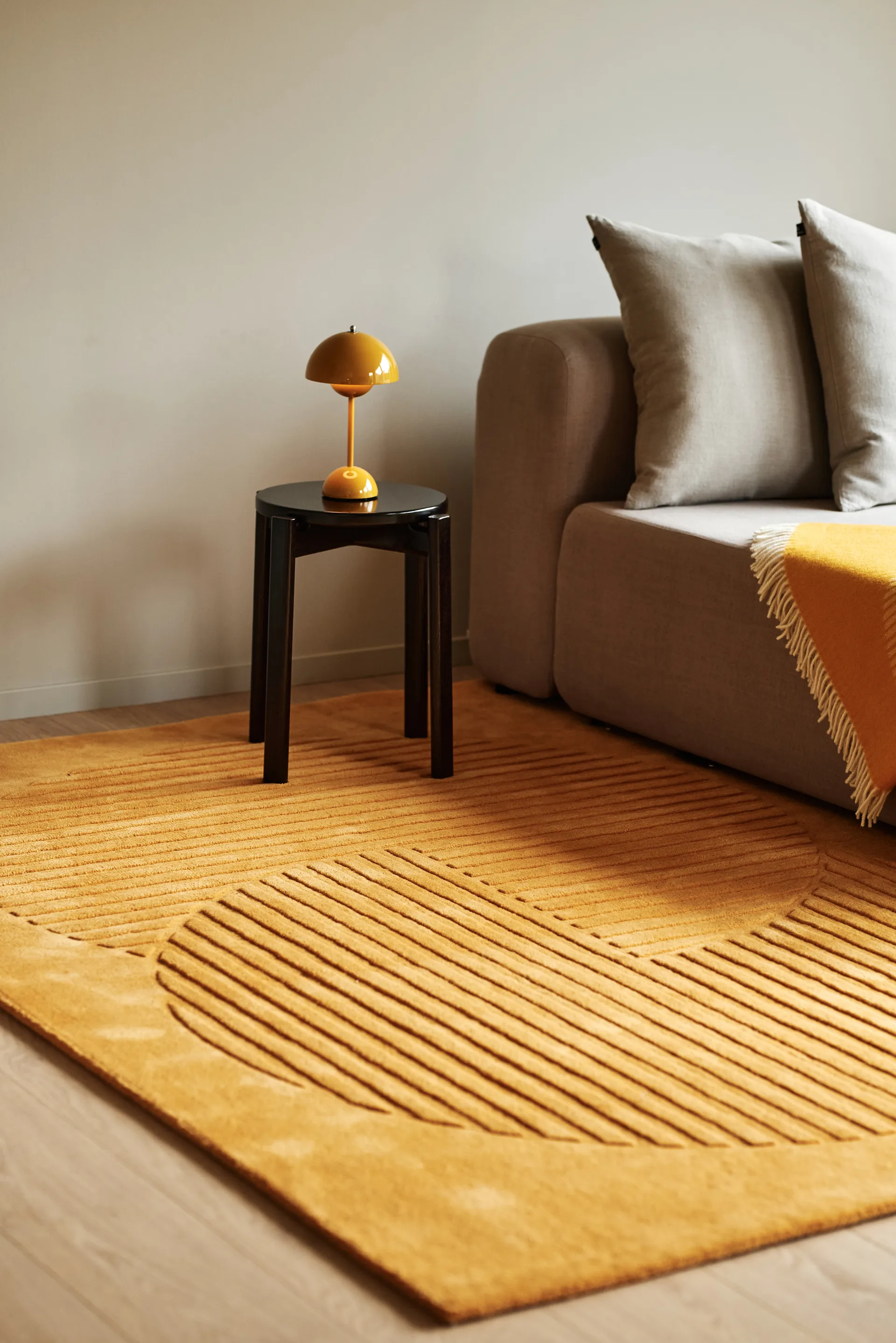 Levels wollen vloerkleed circles geel, 170x240 cm NJRD