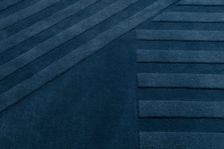 Levels wollen vloerkleed stripes blauw, 200x300 cm NJRD