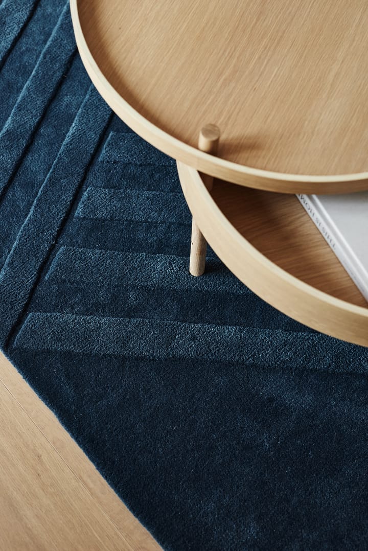 Levels wollen vloerkleed stripes blauw, 200x300 cm NJRD