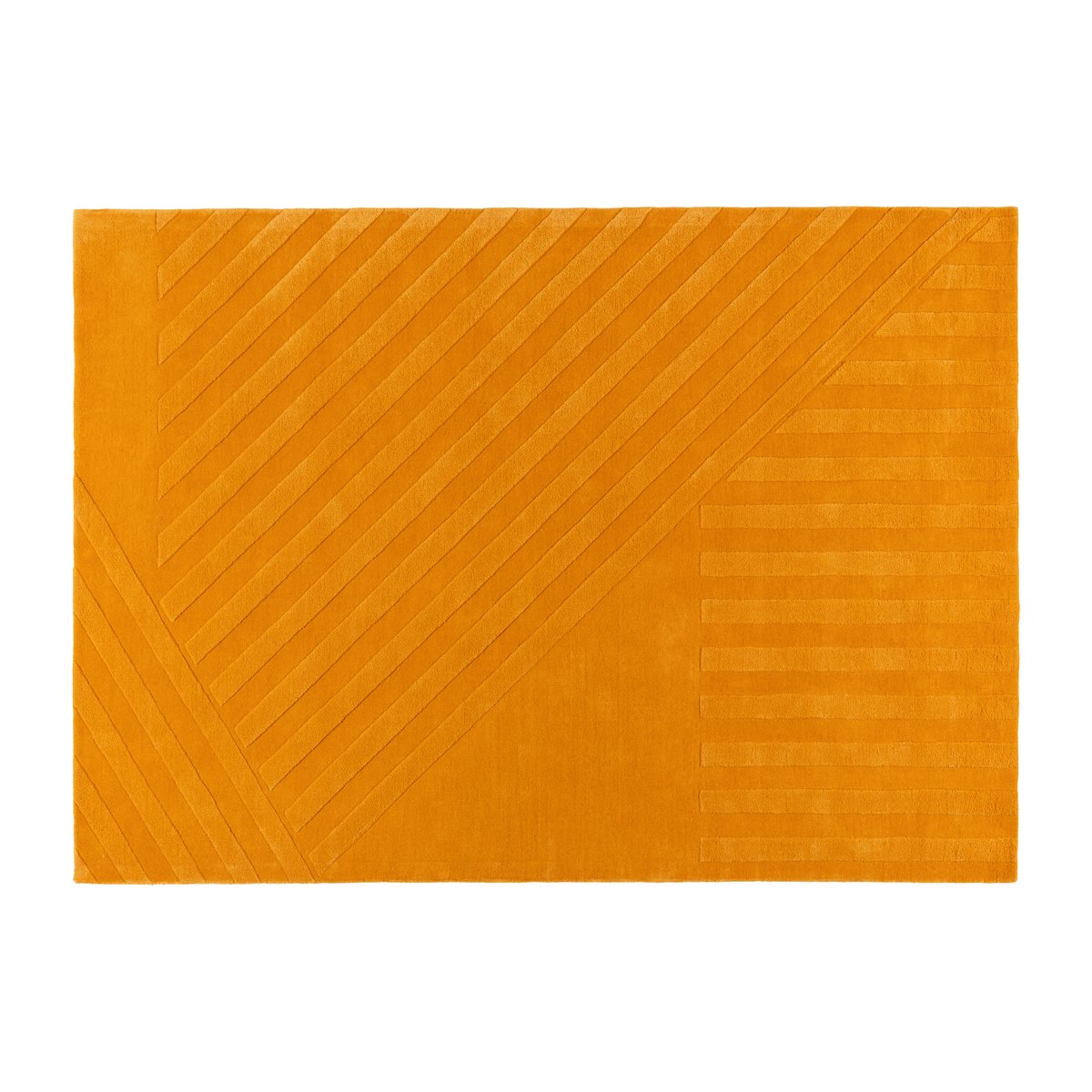 NJRD Levels wollen vloerkleed stripes geel 170x240 cm