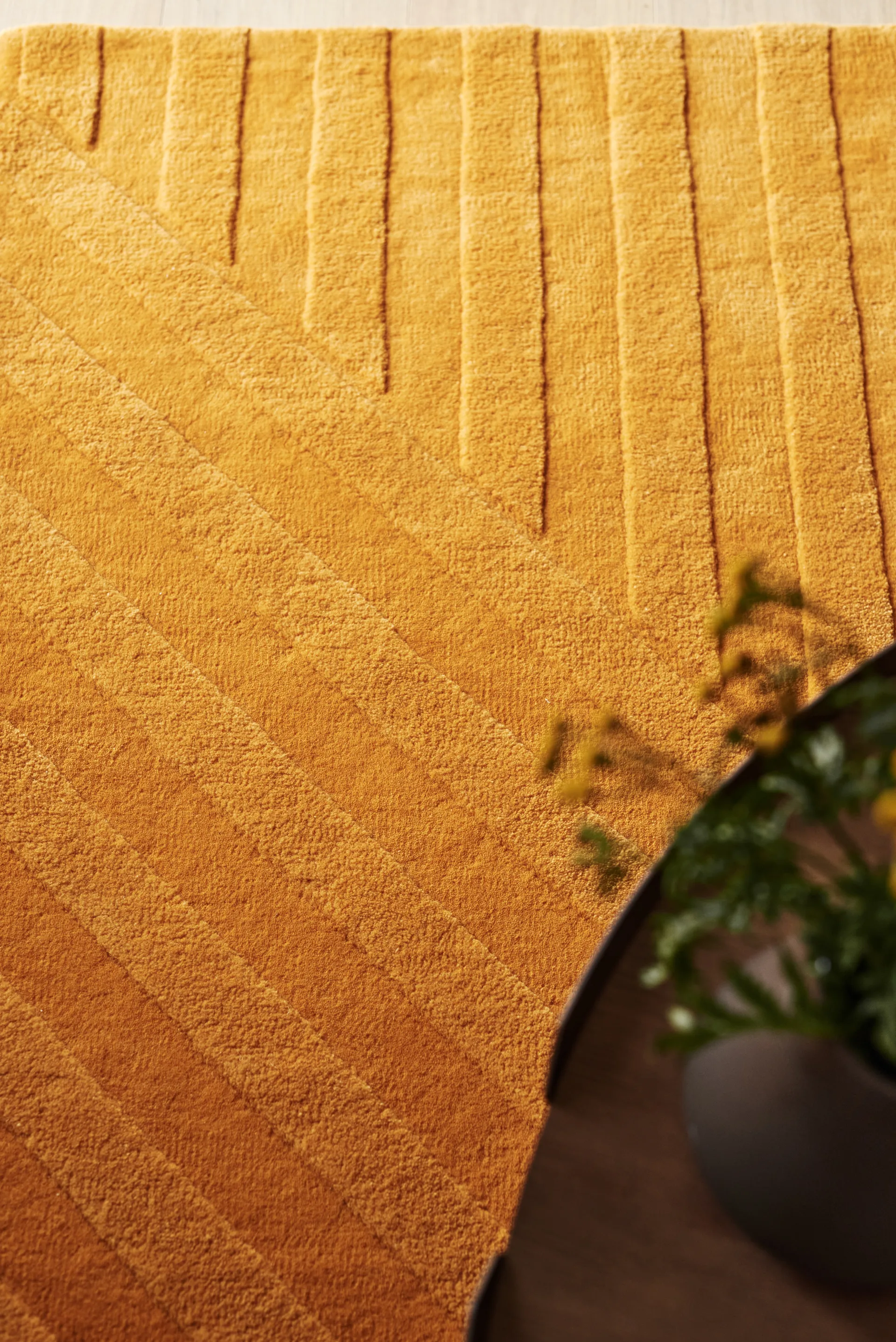 Levels wollen vloerkleed stripes geel, 170x240 cm NJRD