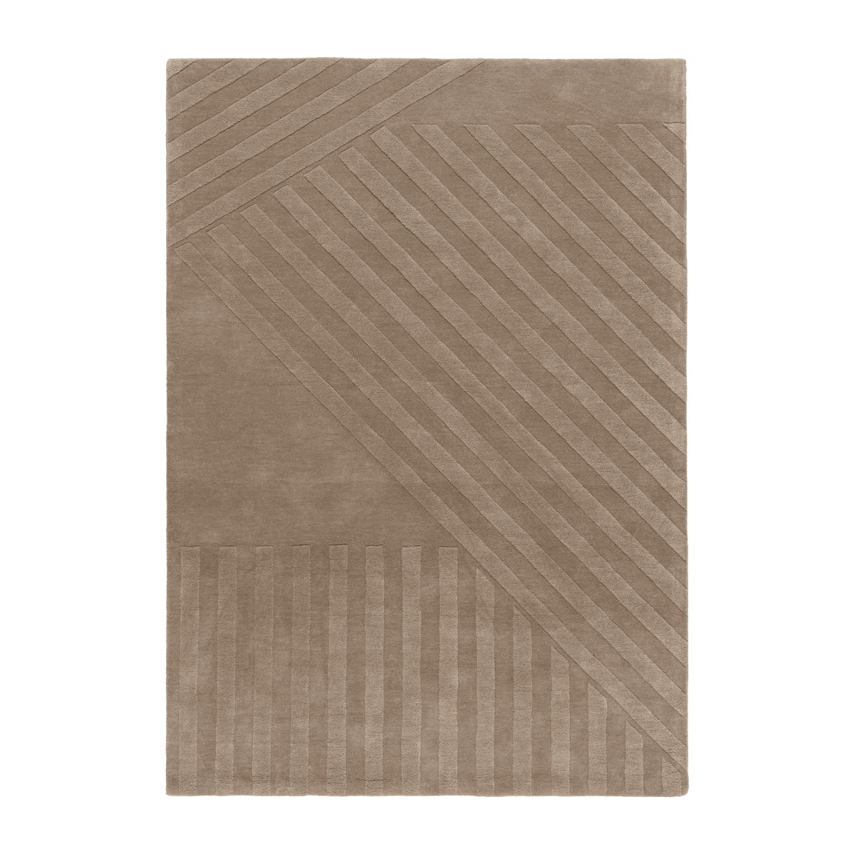 NJRD Levels wollen vloerkleed stripes grijs 170x240 cm