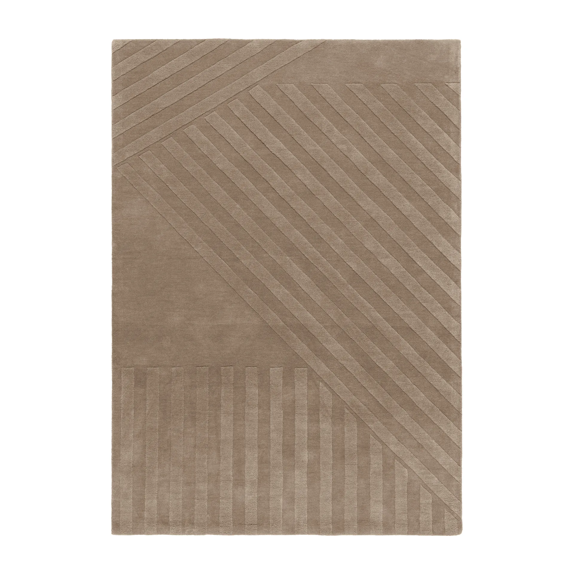 Levels wollen vloerkleed stripes grijs, 200x300 cm NJRD