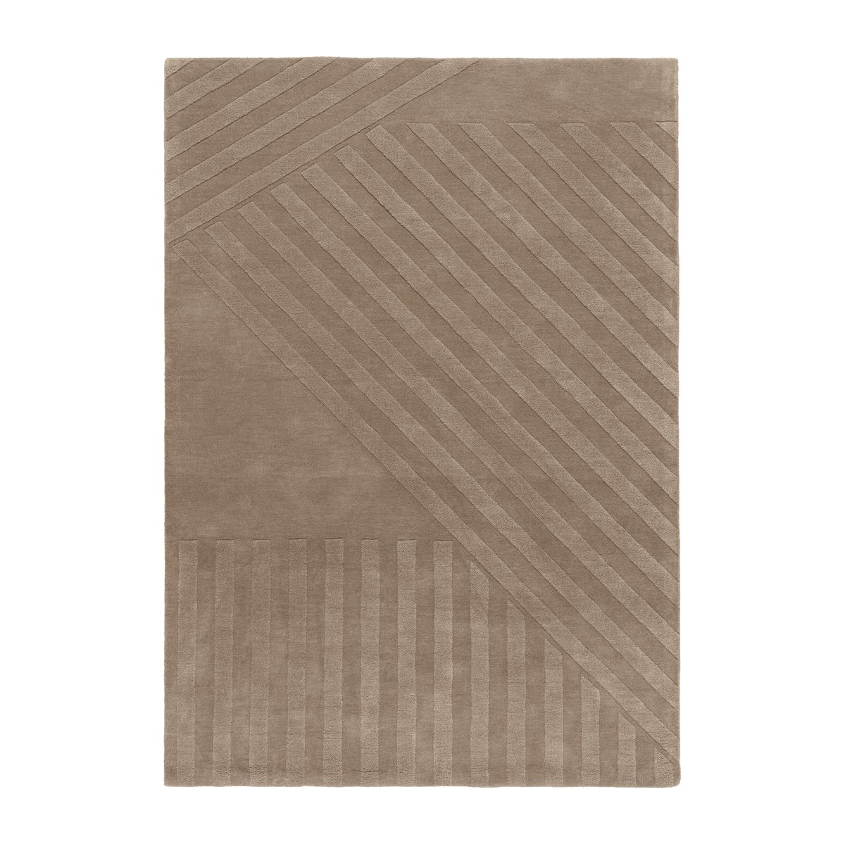 NJRD Levels wollen vloerkleed stripes grijs 200x300 cm