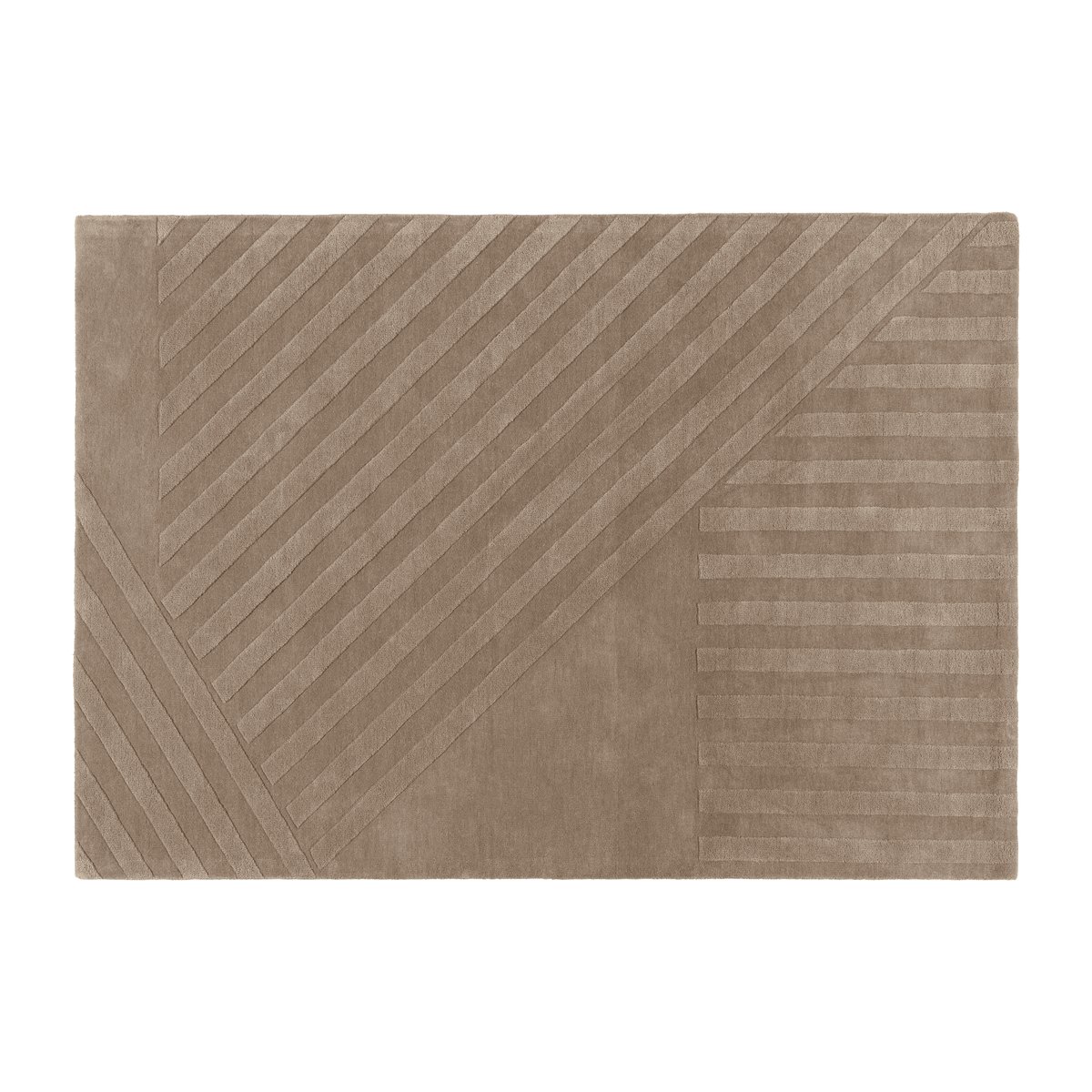 NJRD Levels wollen vloerkleed stripes grijs 200x300 cm
