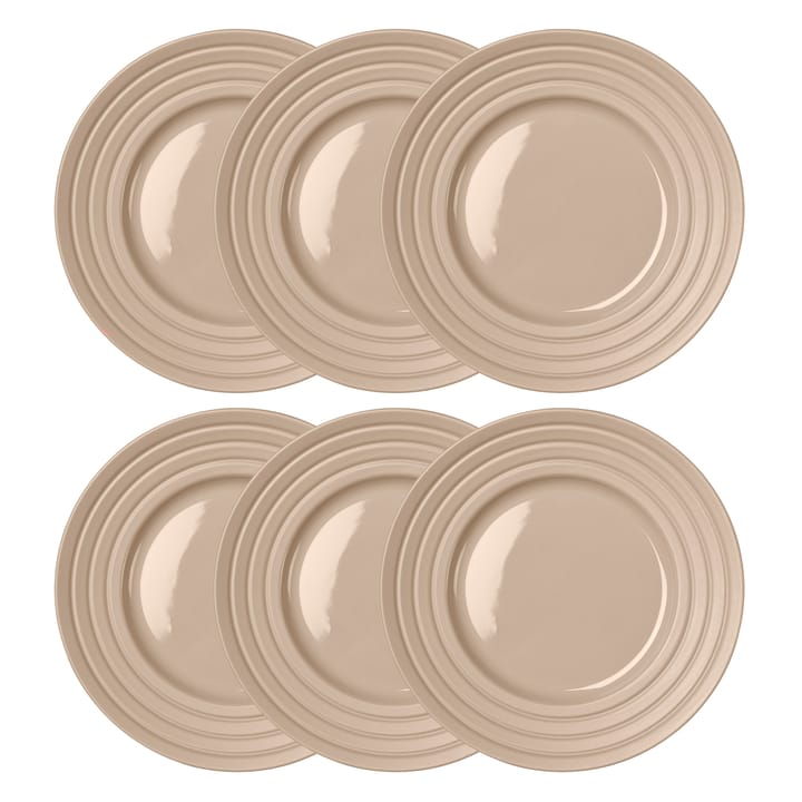 Lines bord Ø 27 cm 6-pack - beige - NJRD