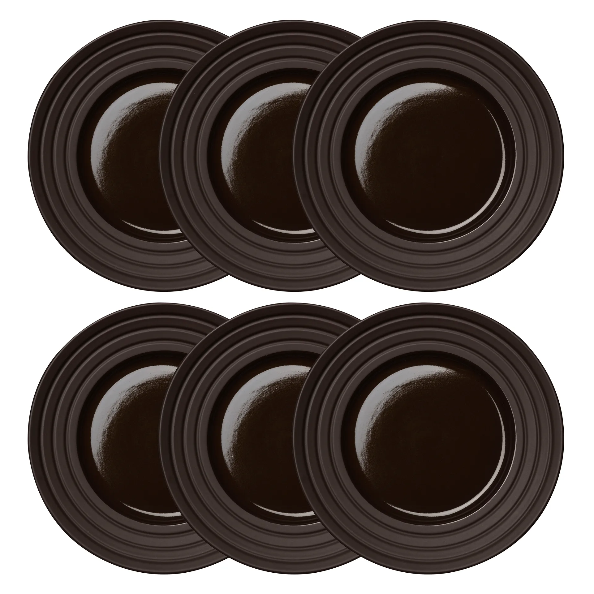 Lines bord Ø 27 cm 6-pack, bruin NJRD
