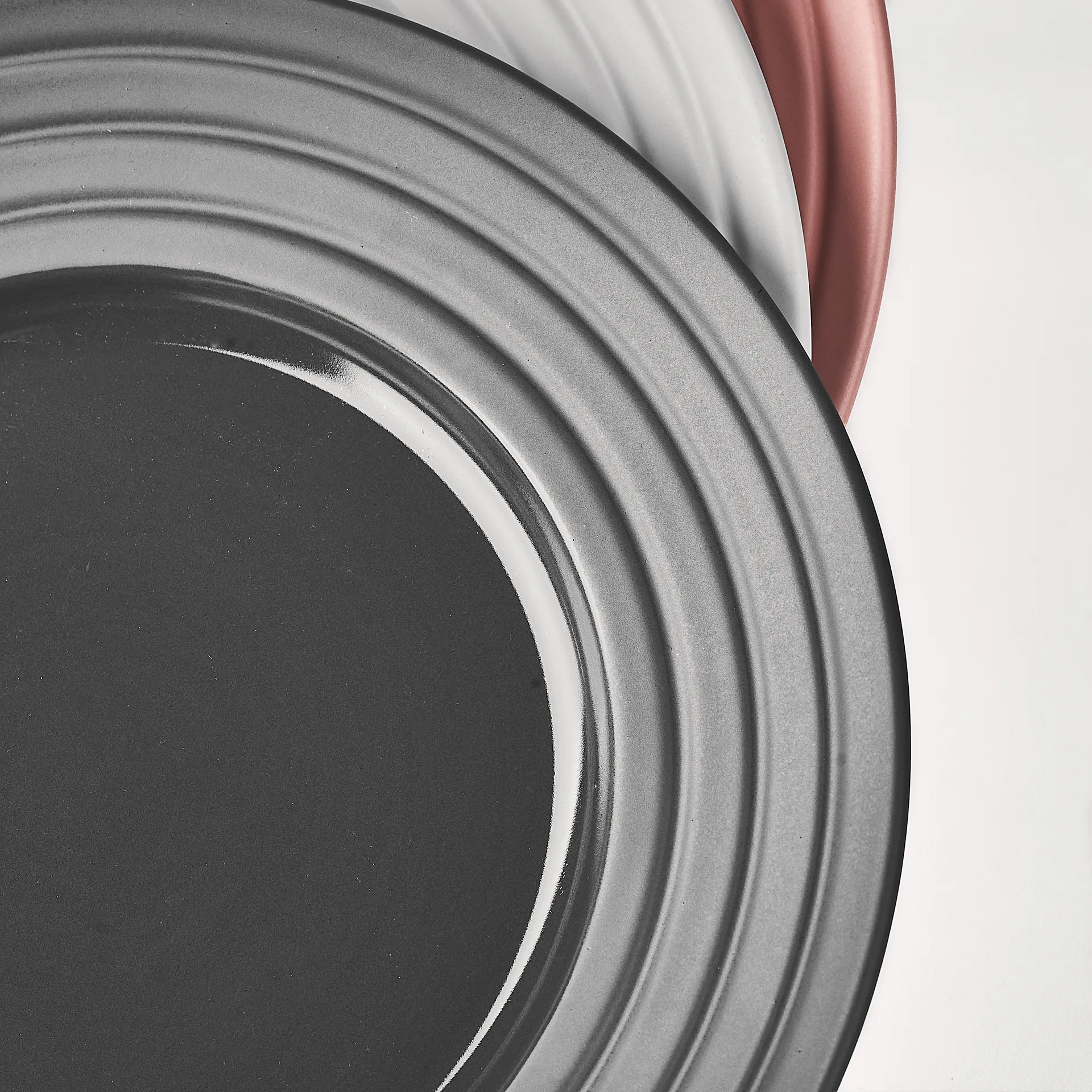 Lines bord Ø 27 cm 6-pack, donkergrijs NJRD