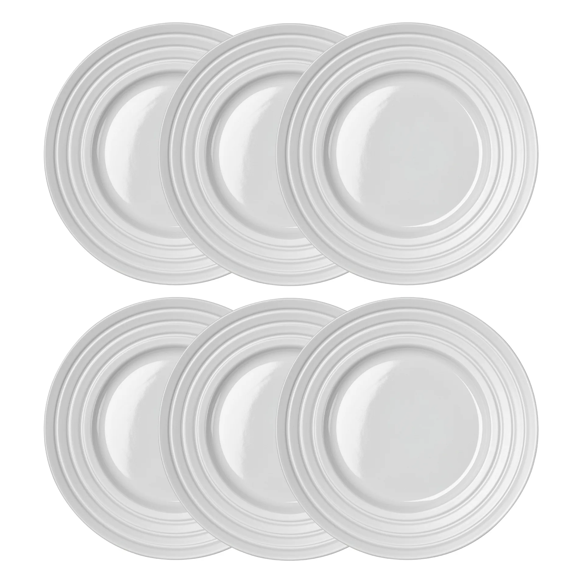 Lines bord Ø 27 cm 6-pack, wit NJRD