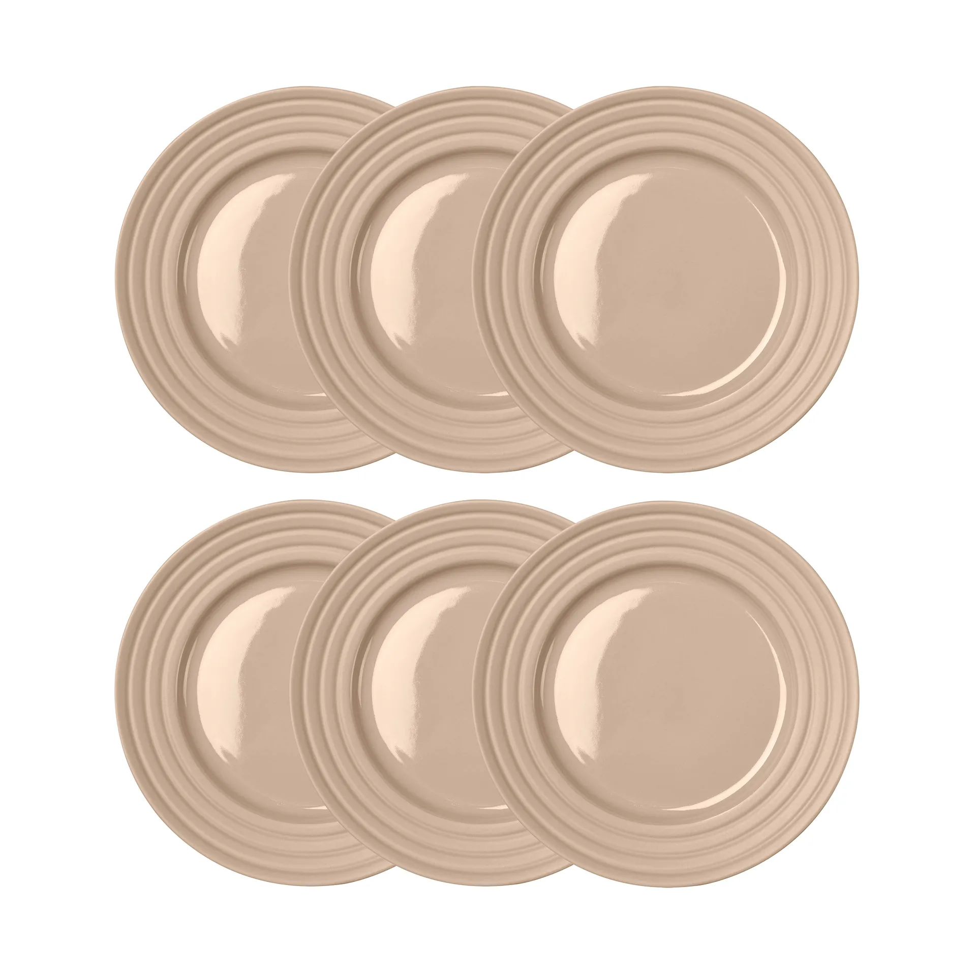 Lines klein bord Ø 21 cm 6-pack, beige NJRD