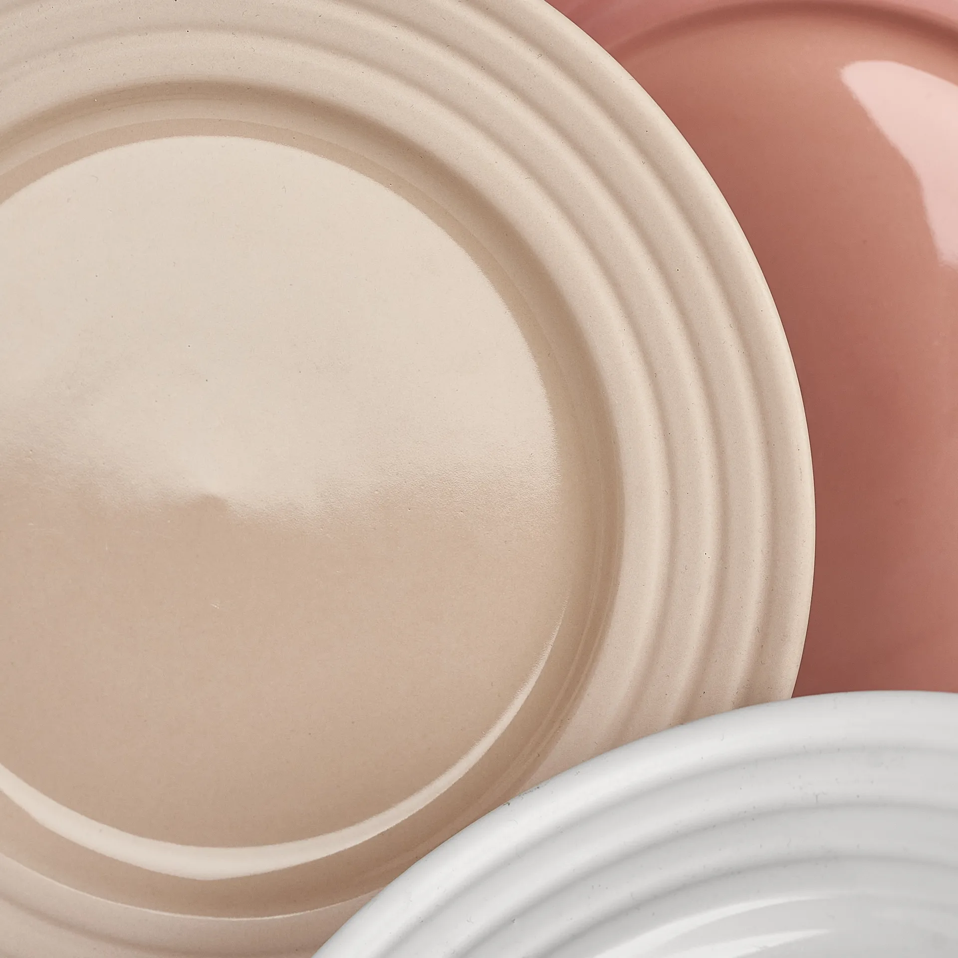 Lines klein bord Ø 21 cm 6-pack, beige NJRD