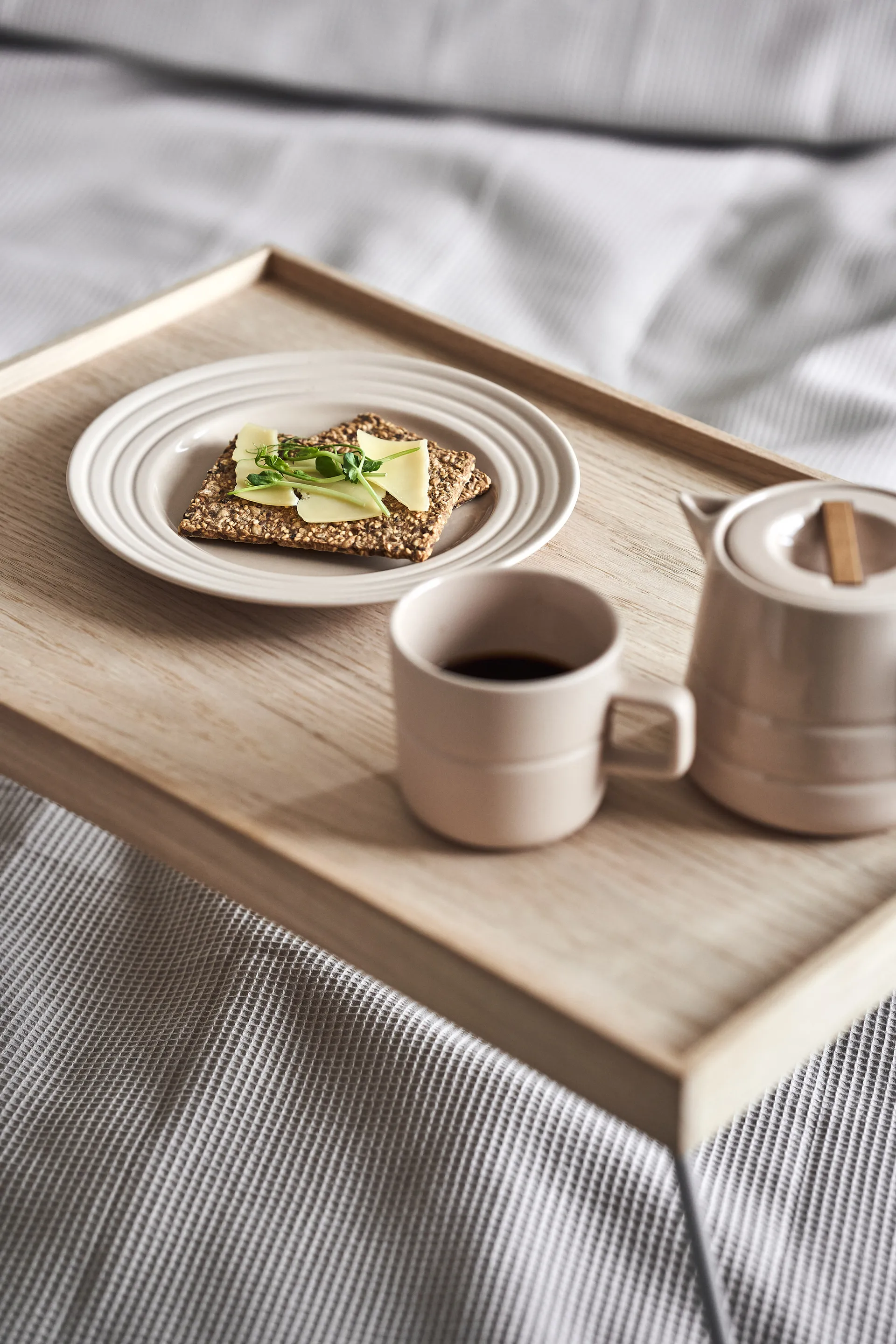 Lines klein bord Ø 21 cm 6-pack, beige NJRD