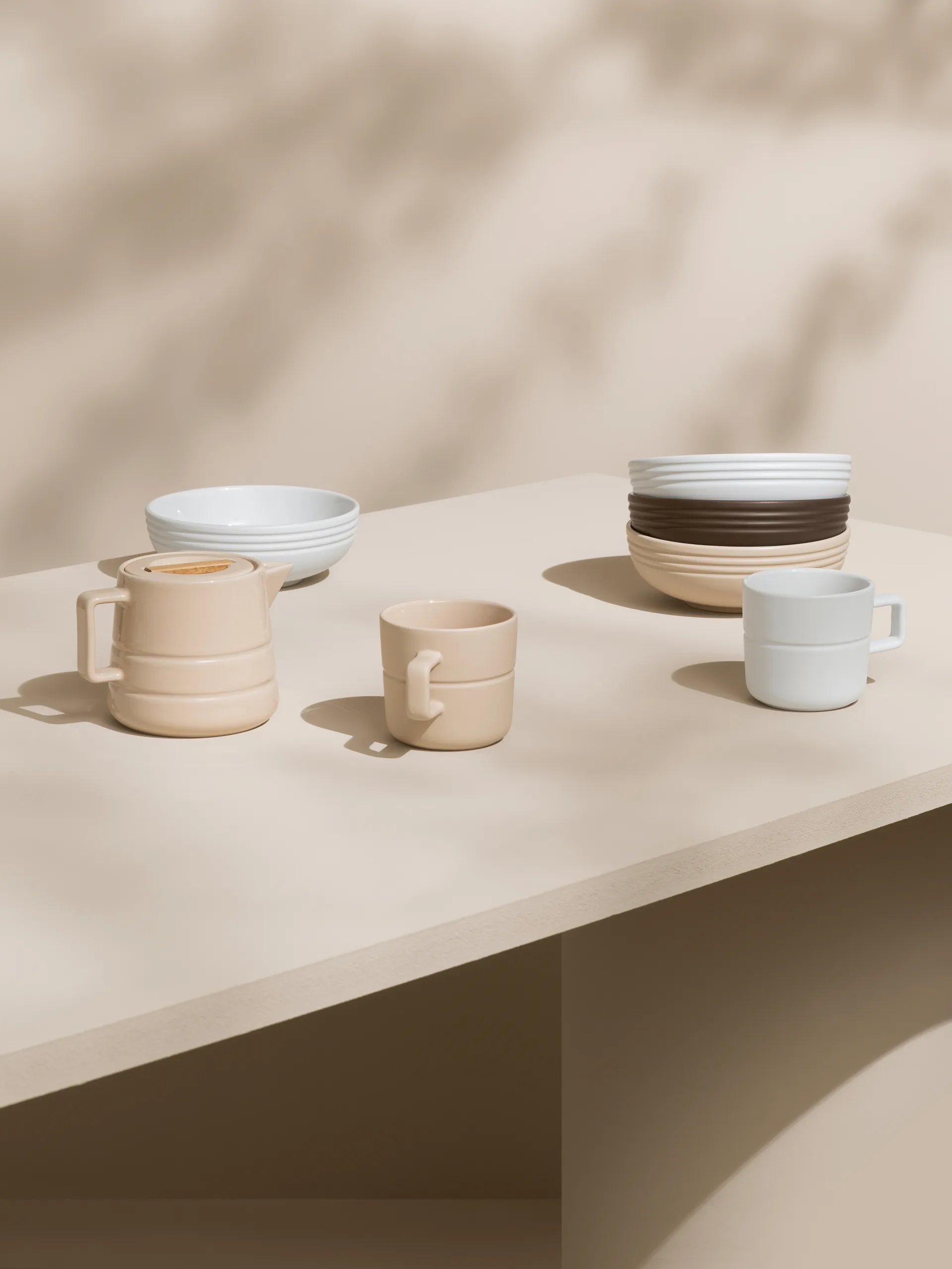 Lines kom Ø16 cm 6-pack, beige NJRD