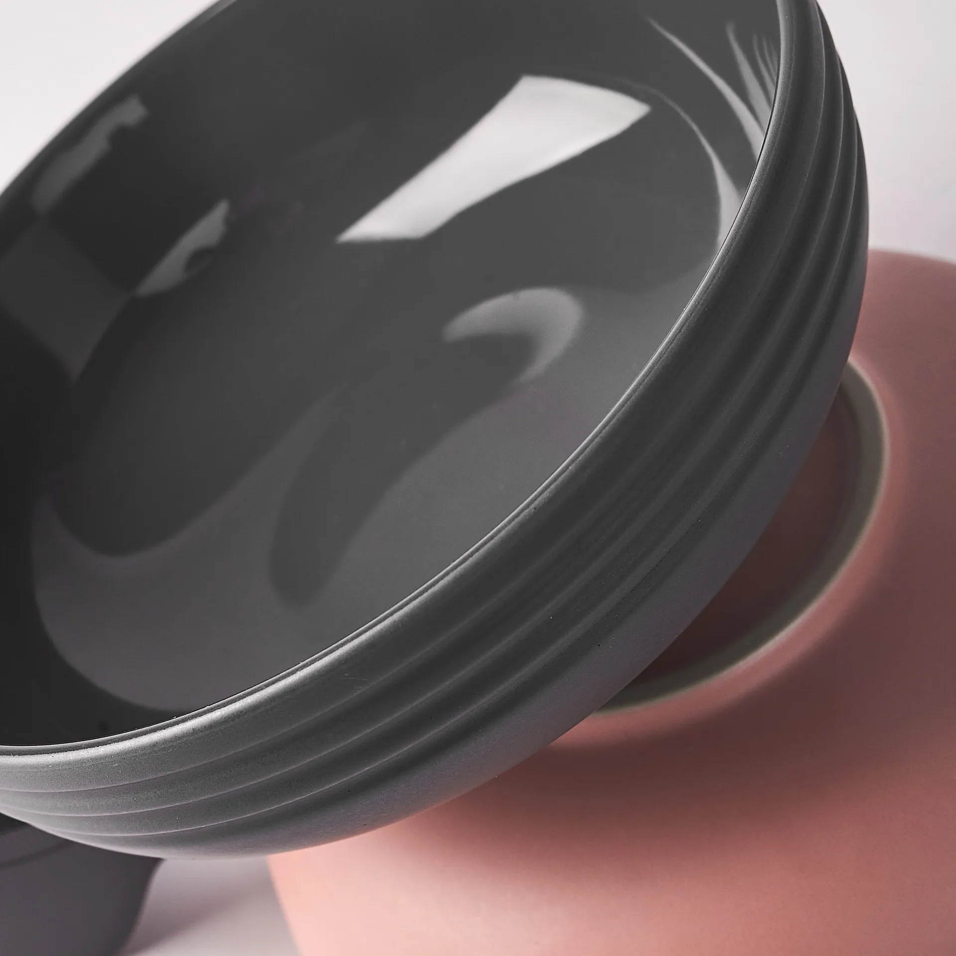 Lines kom Ø16 cm 6-pack, donkergrijs NJRD