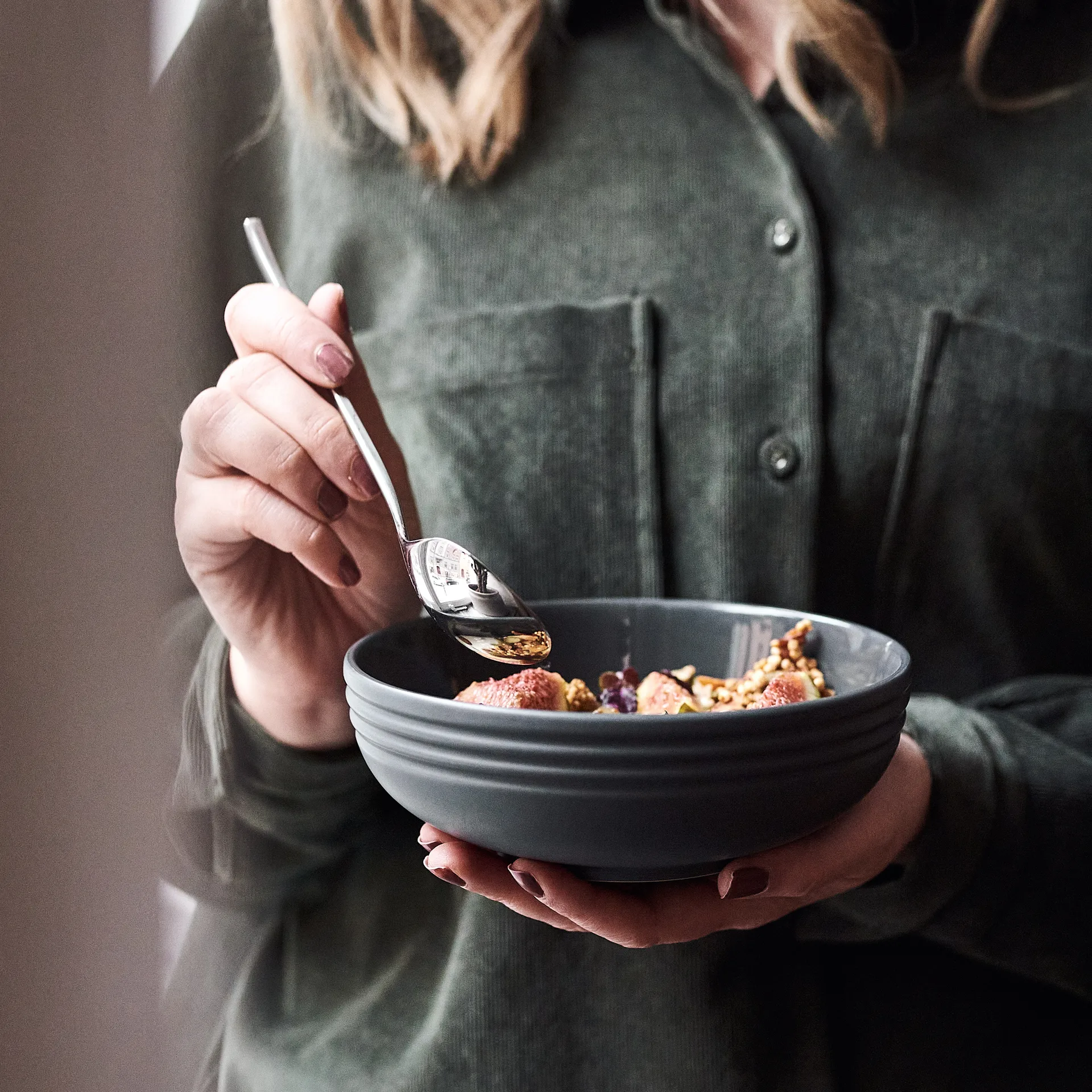 Lines kom Ø16 cm 6-pack, donkergrijs NJRD