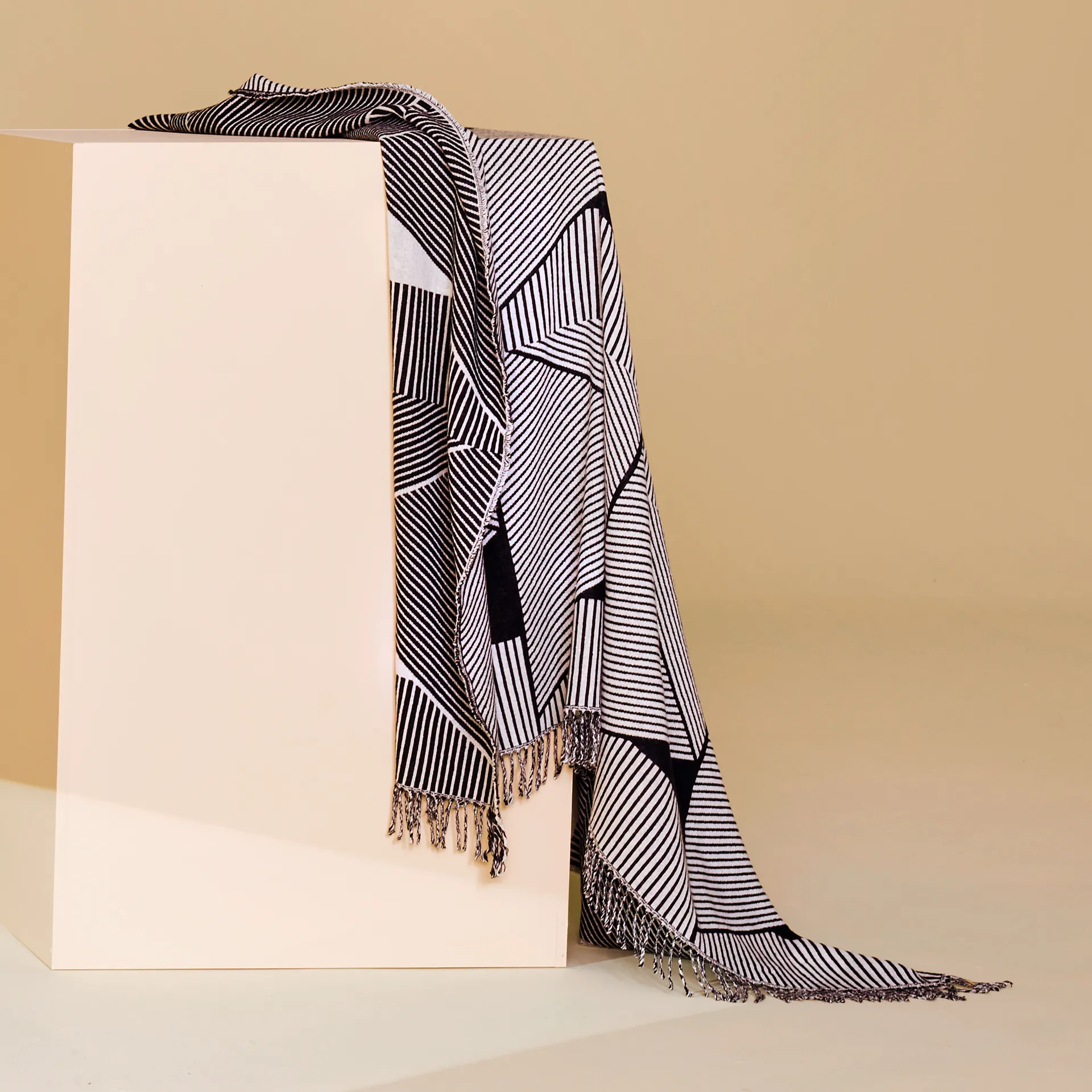 Metric focus katoenen plaid, zwart NJRD