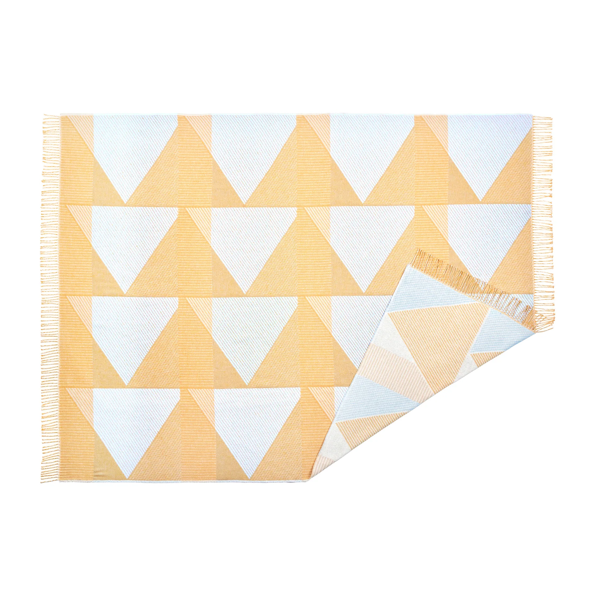 Metric focus No. 2 katoenen plaid 130x185 cm, Geel NJRD