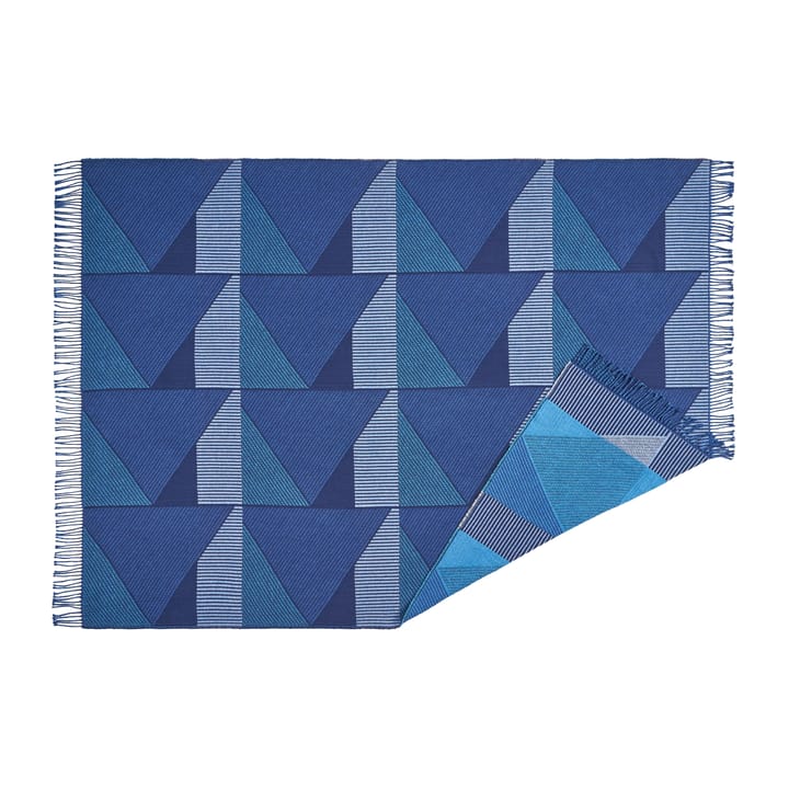 Metric focus No. 3 katoenen plaid 130x185 cm - Blauw - NJRD