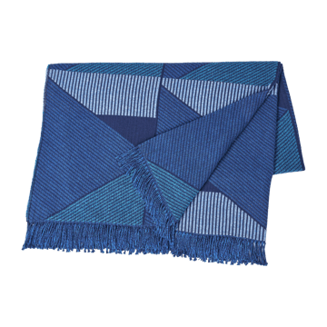 Metric focus No. 3 katoenen plaid 130x185 cm - Blauw - NJRD