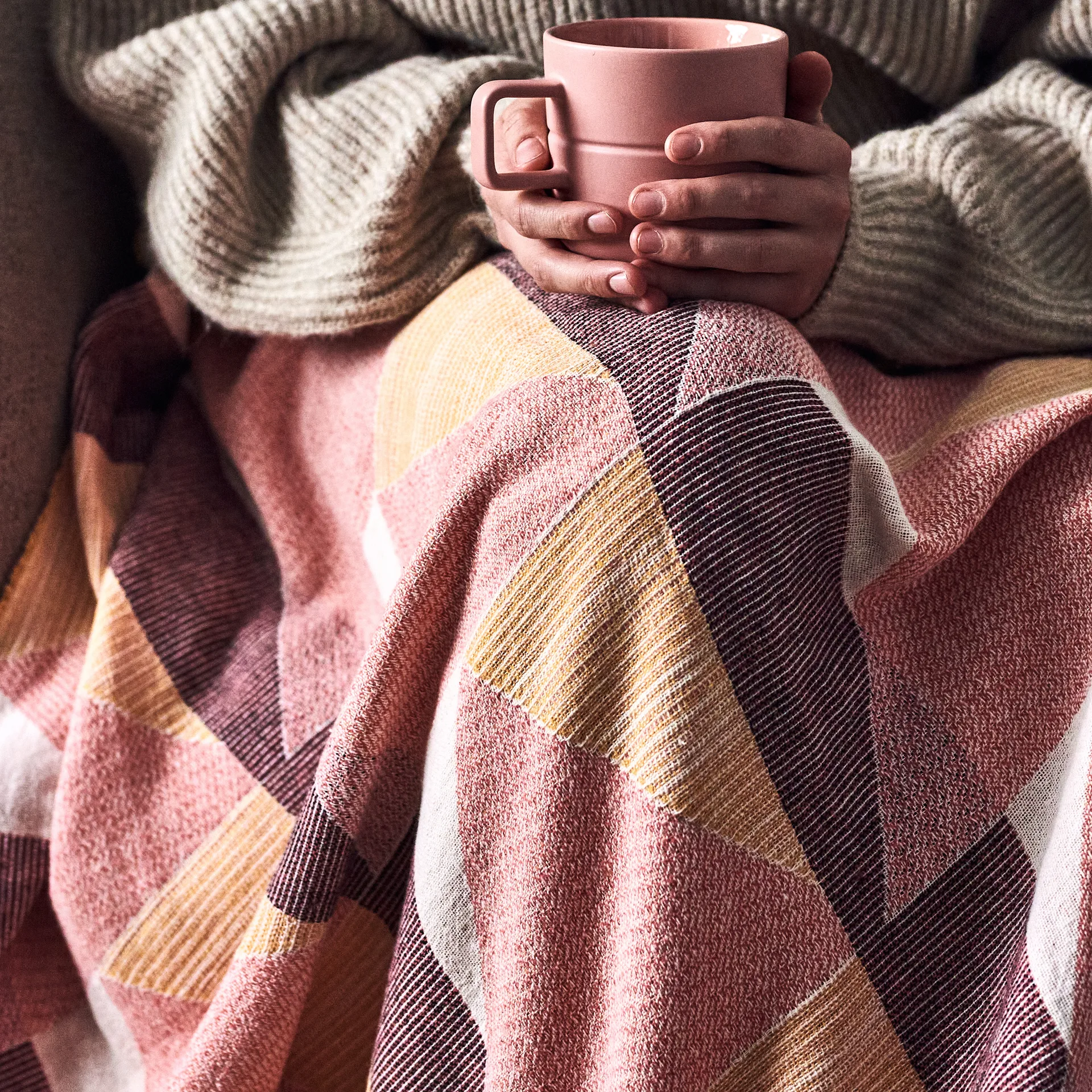 Metric katoenen plaid, roze NJRD