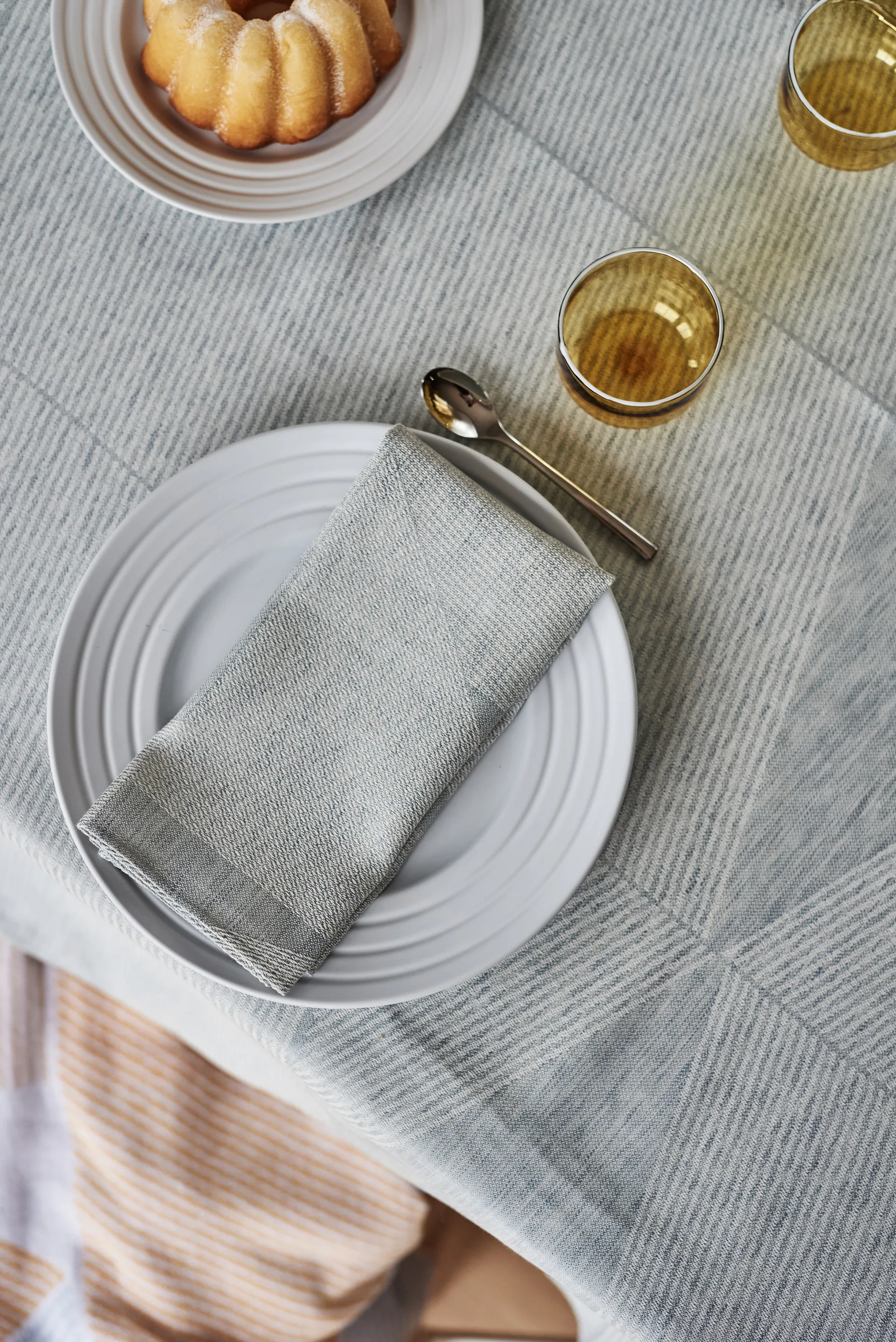 Metric servet 47x47 cm 4-pack, Blauw-wit NJRD