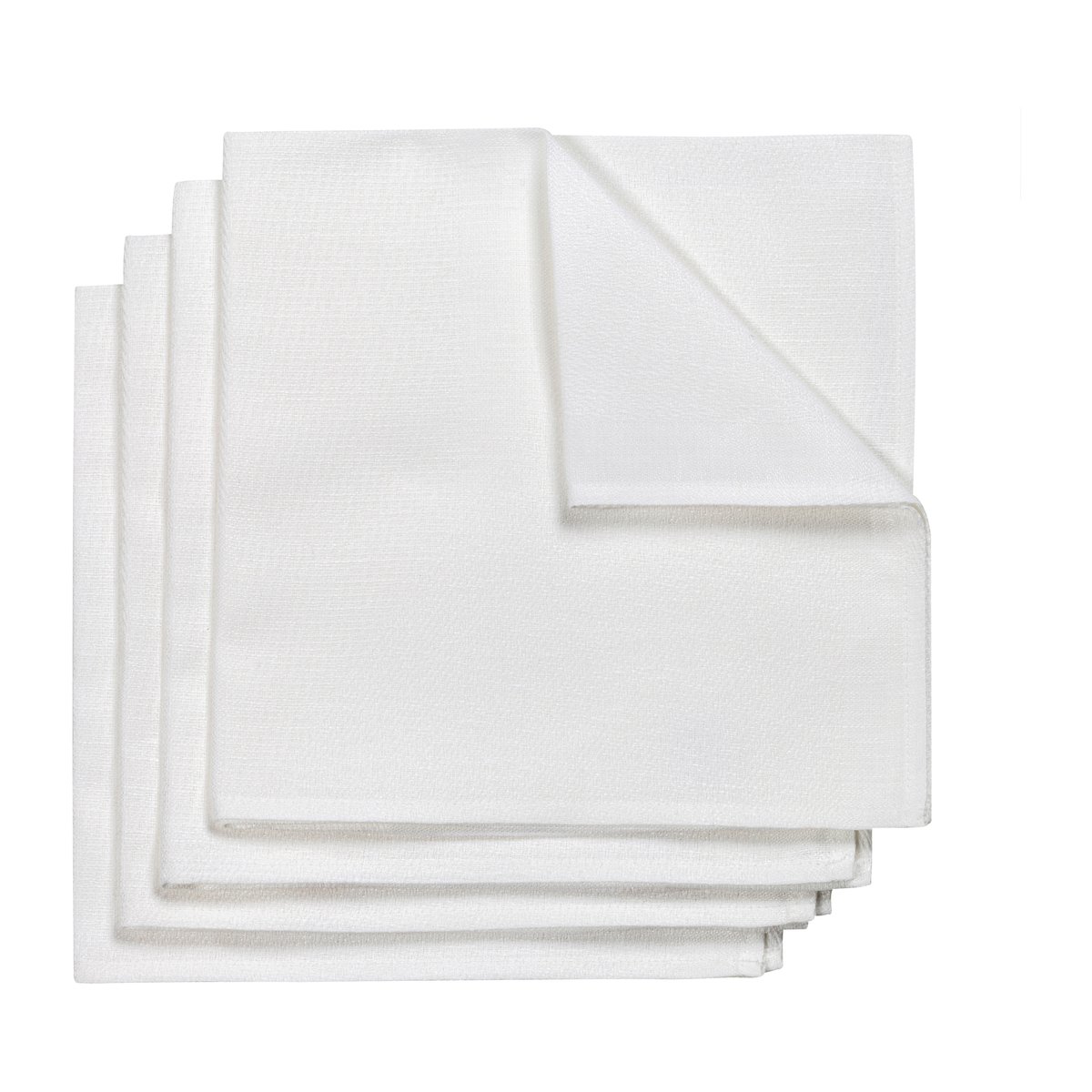 NJRD Metric servet 47x47 cm 4-pack Wit | Scandinavisch Interieur | Linnen & katoenen servetten | Wit