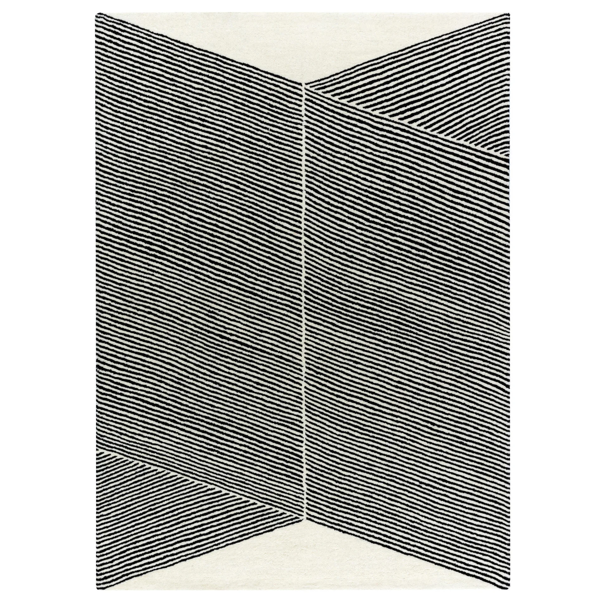 Rectangles wollen vloerkleed naturel witte, 200 x 300 cm NJRD