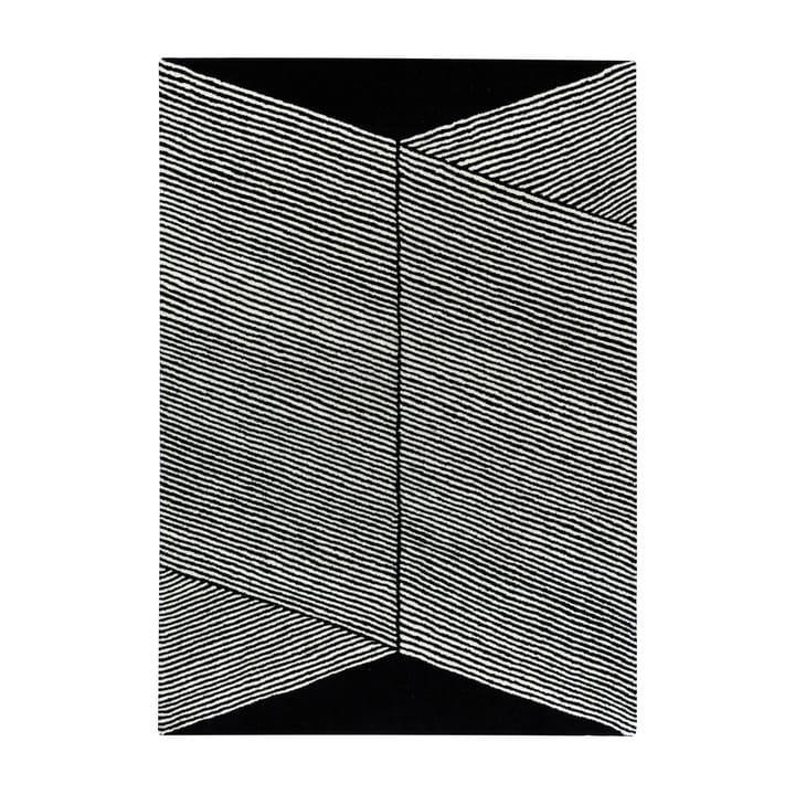 Rectangles wollen vloerkleed zwarte - 170 x 240 cm - NJRD