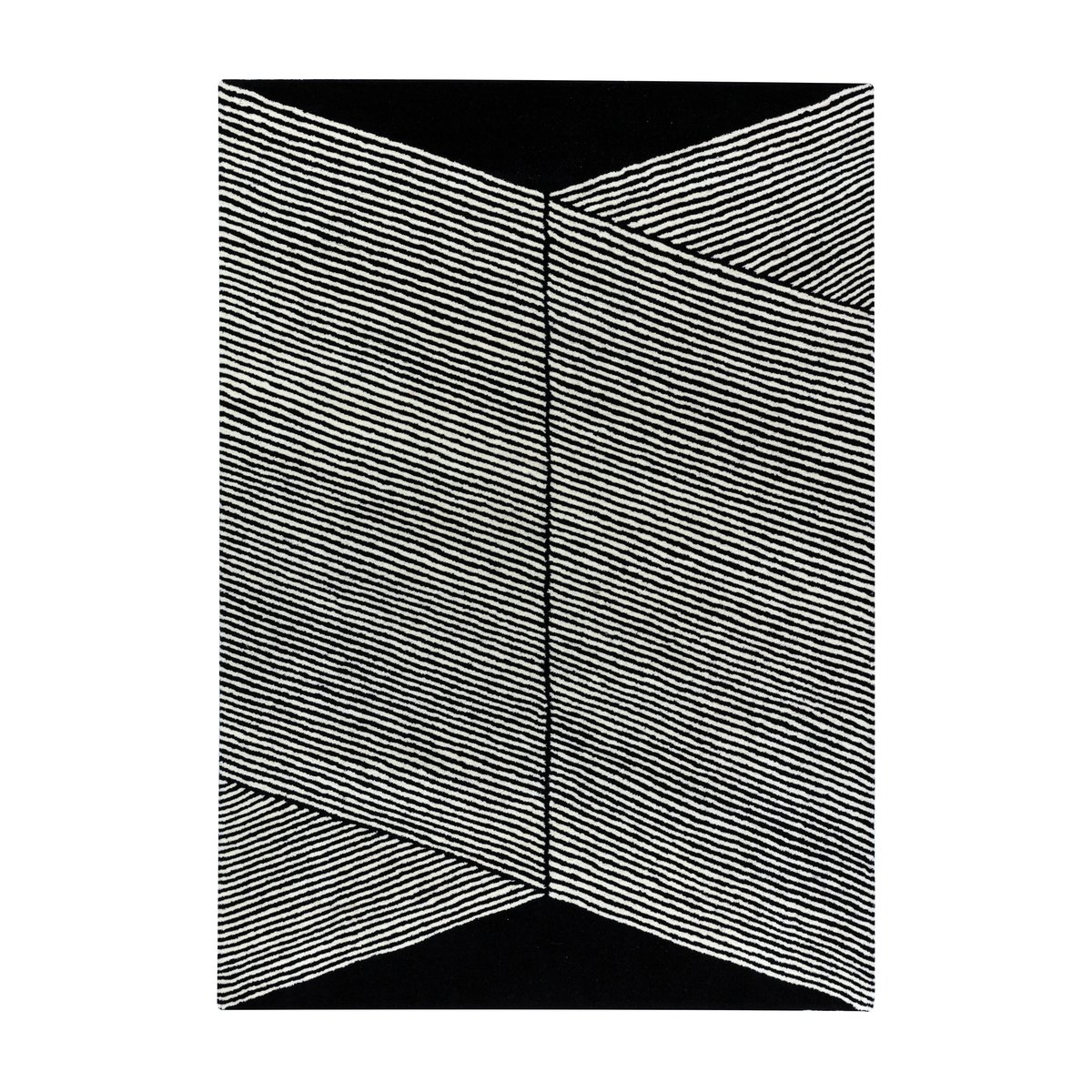 NJRD Rectangles wollen vloerkleed zwarte 170 x 240 cm