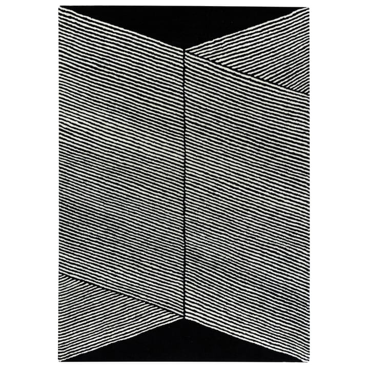 Rectangles wollen vloerkleed zwarte - 200 x 300 cm - NJRD