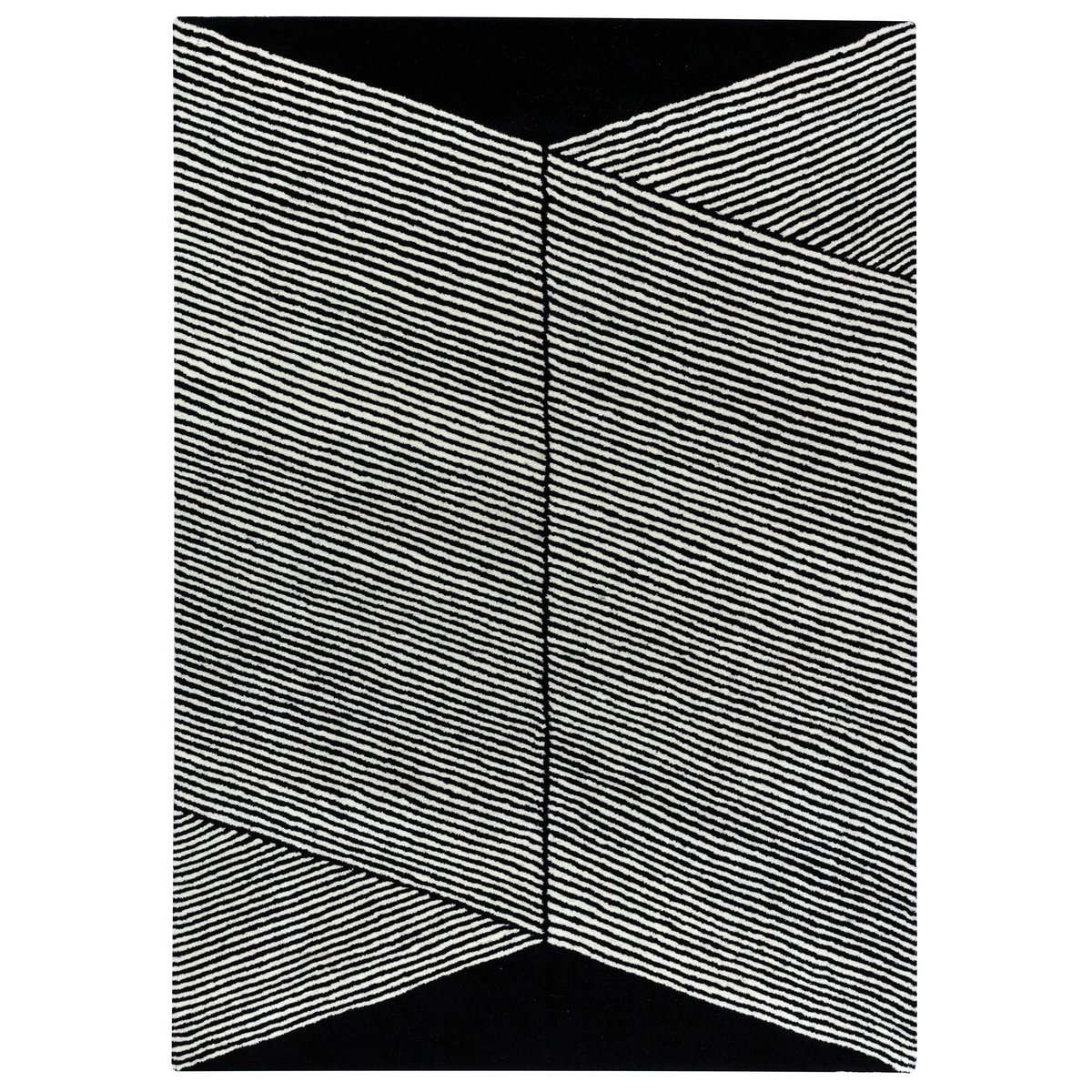 NJRD Rectangles wollen vloerkleed zwarte 200 x 300 cm