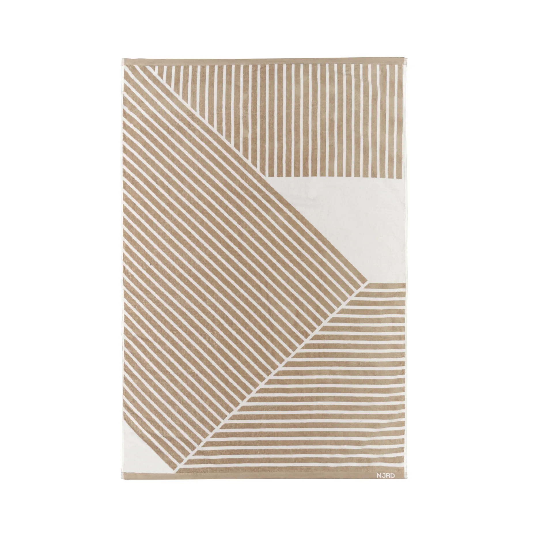 Stripes badhanddoek 100x150 cm, Beige NJRD