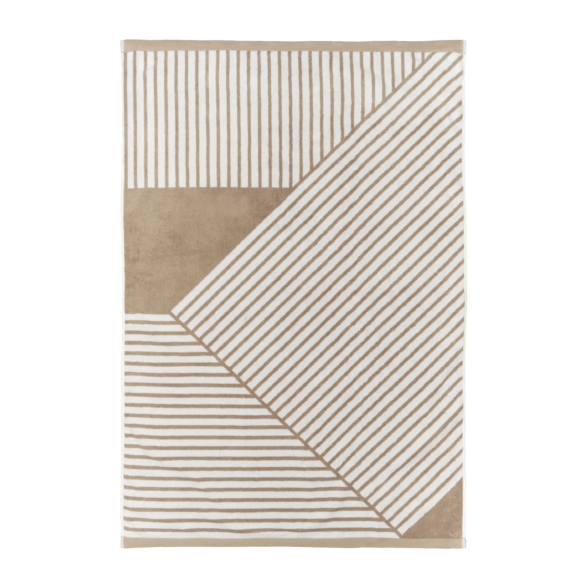 Stripes badhanddoek 100x150 cm, Beige NJRD